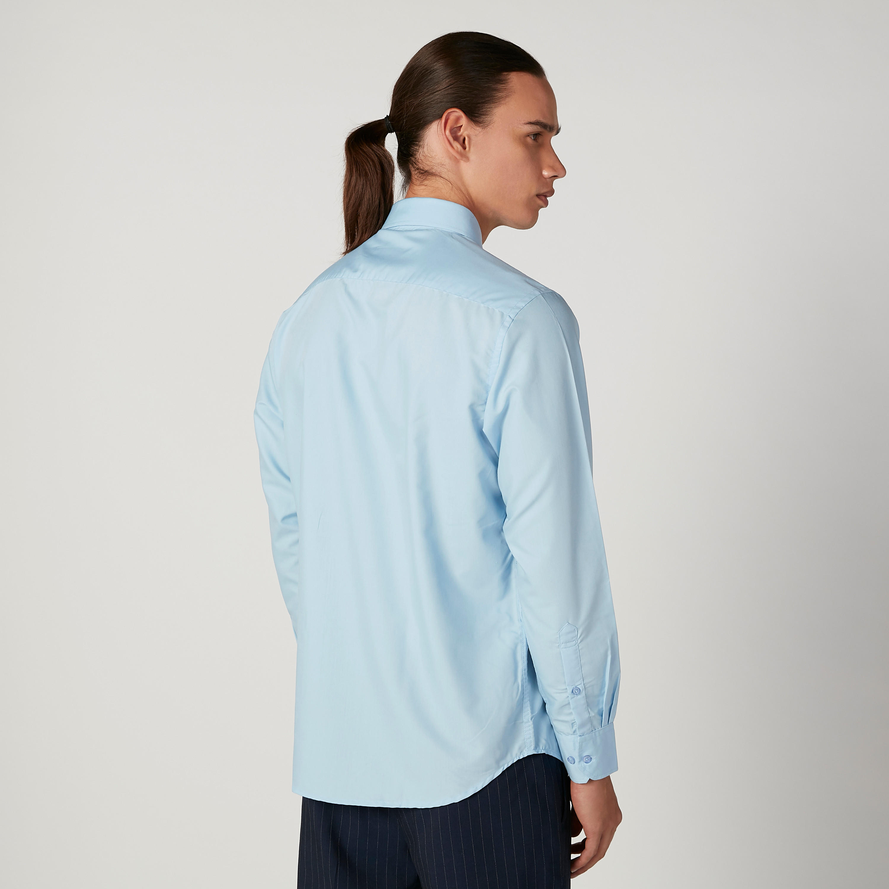 Easy Iron Solid Formal Shirt with Long Sleeves and Chest Pocket-men-clothing-shirts-image-4