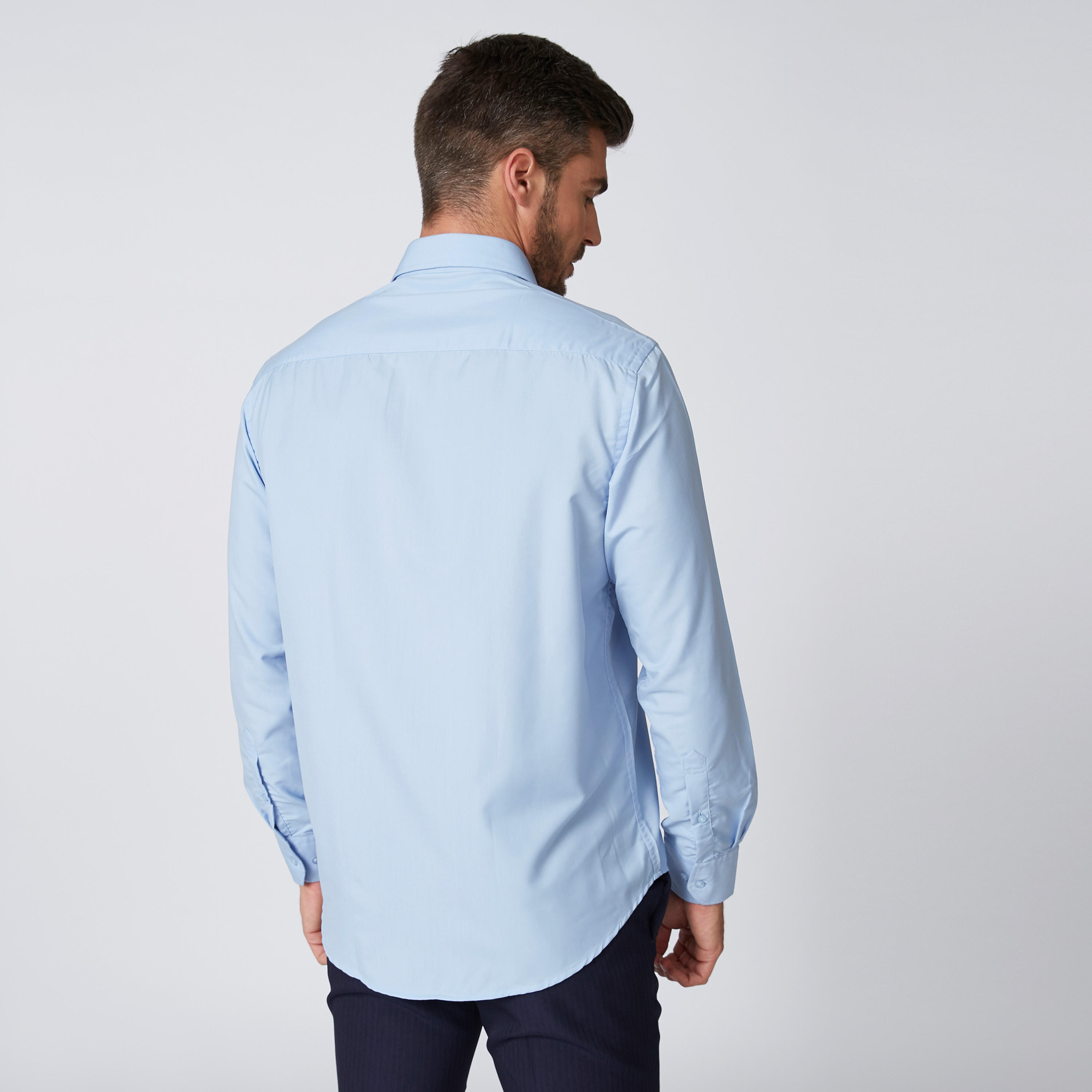 Easy Iron Solid Shirt with Spread Collar and Chest Pocket-men-clothing-shirts-image-3