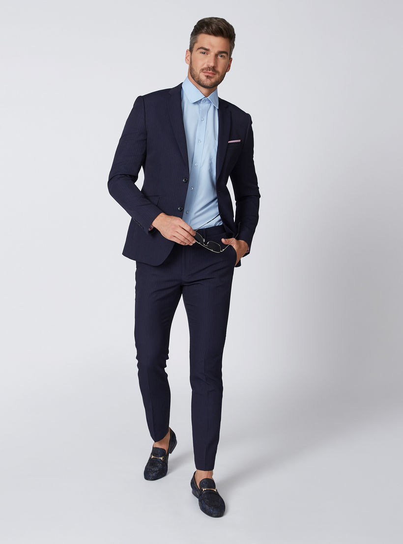 Easy Iron Solid Shirt with Spread Collar and Chest Pocket-men-clothing-shirts-image-2