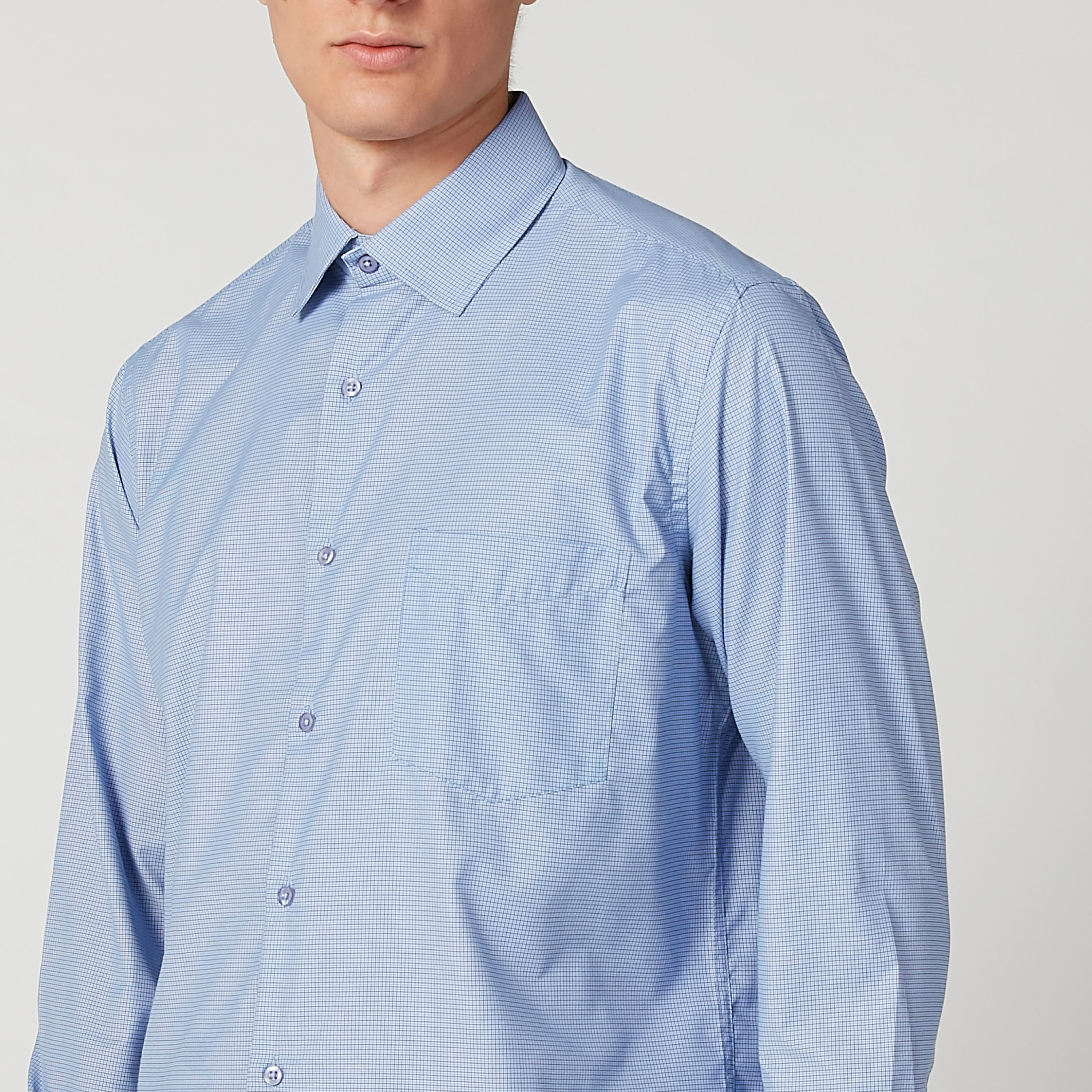 قميص كاروهات بأكمام طويلة وجيب على الصدر-men-clothing-shirts-image-3