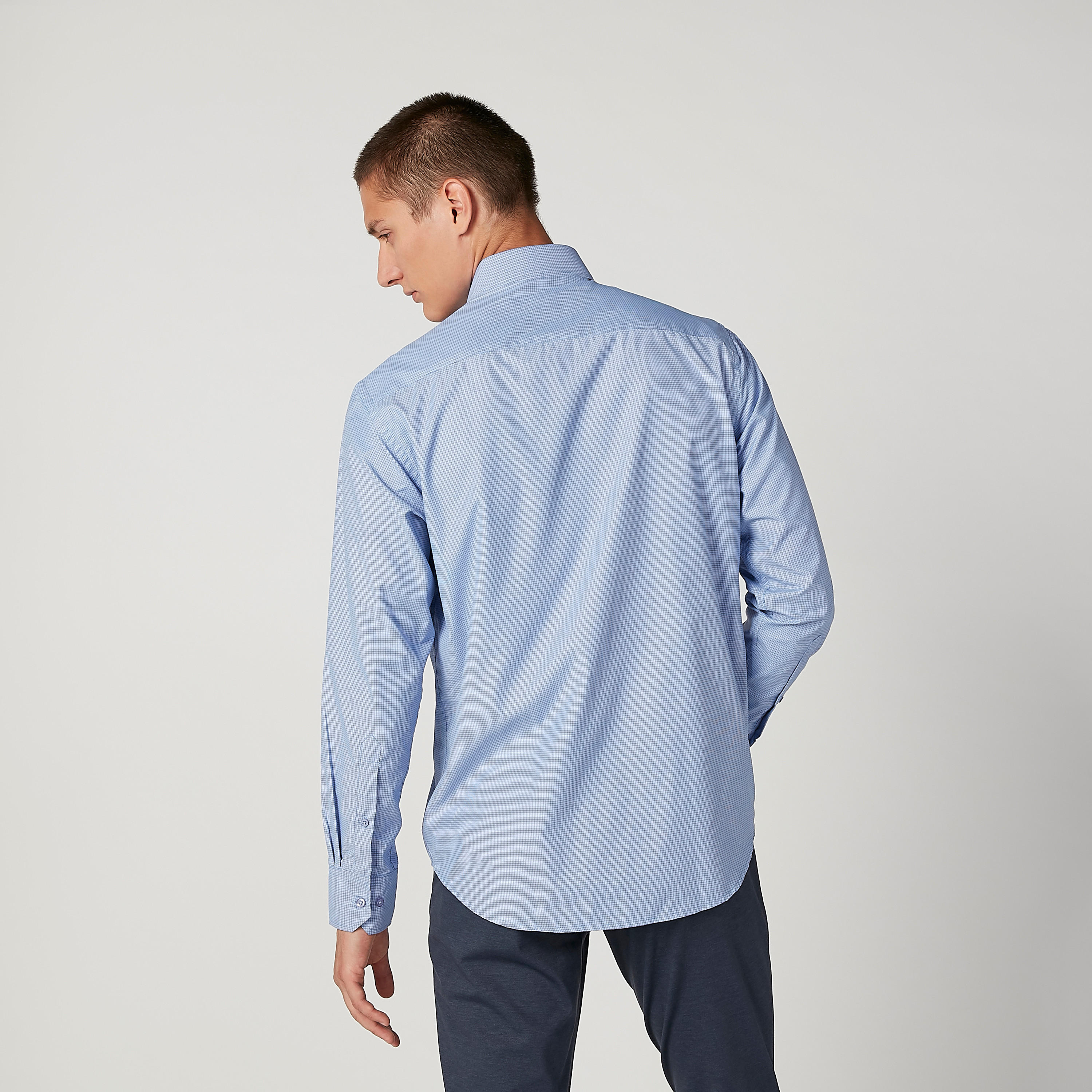 قميص كاروهات بأكمام طويلة وجيب على الصدر-men-clothing-shirts-image-4