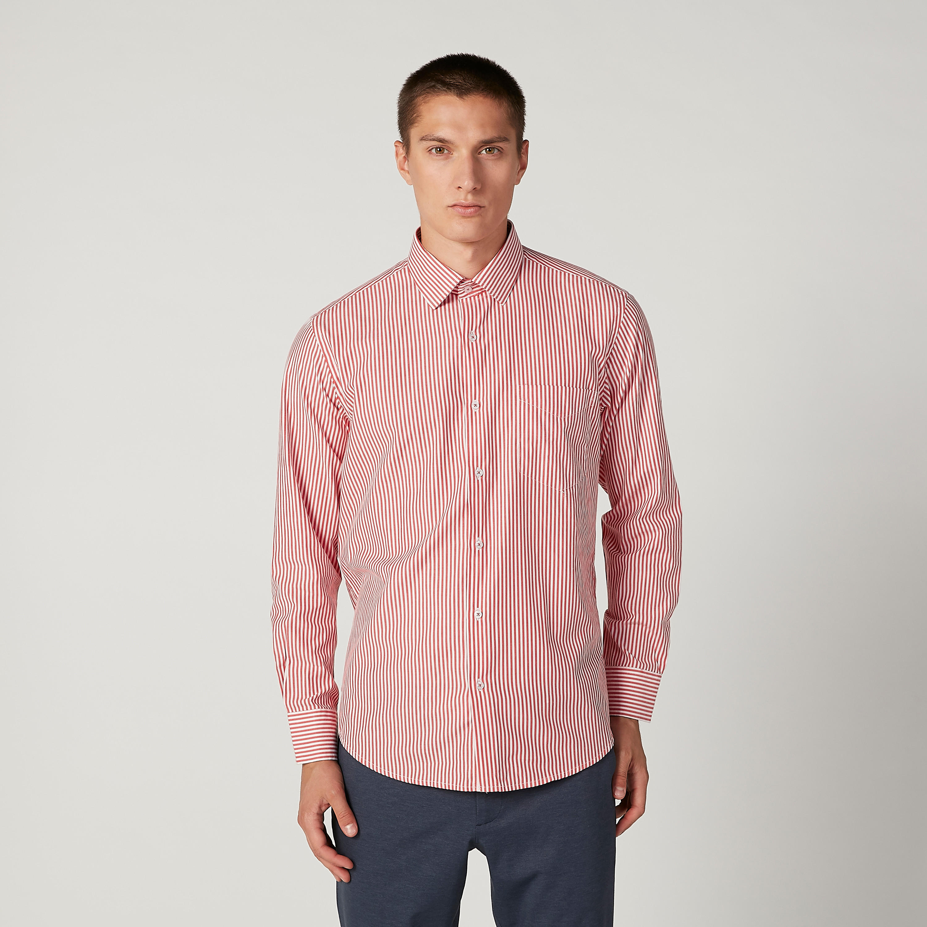 قميص مخطط بياقة عاديّة وأكمام طويلة-men-clothing-shirts-image-1