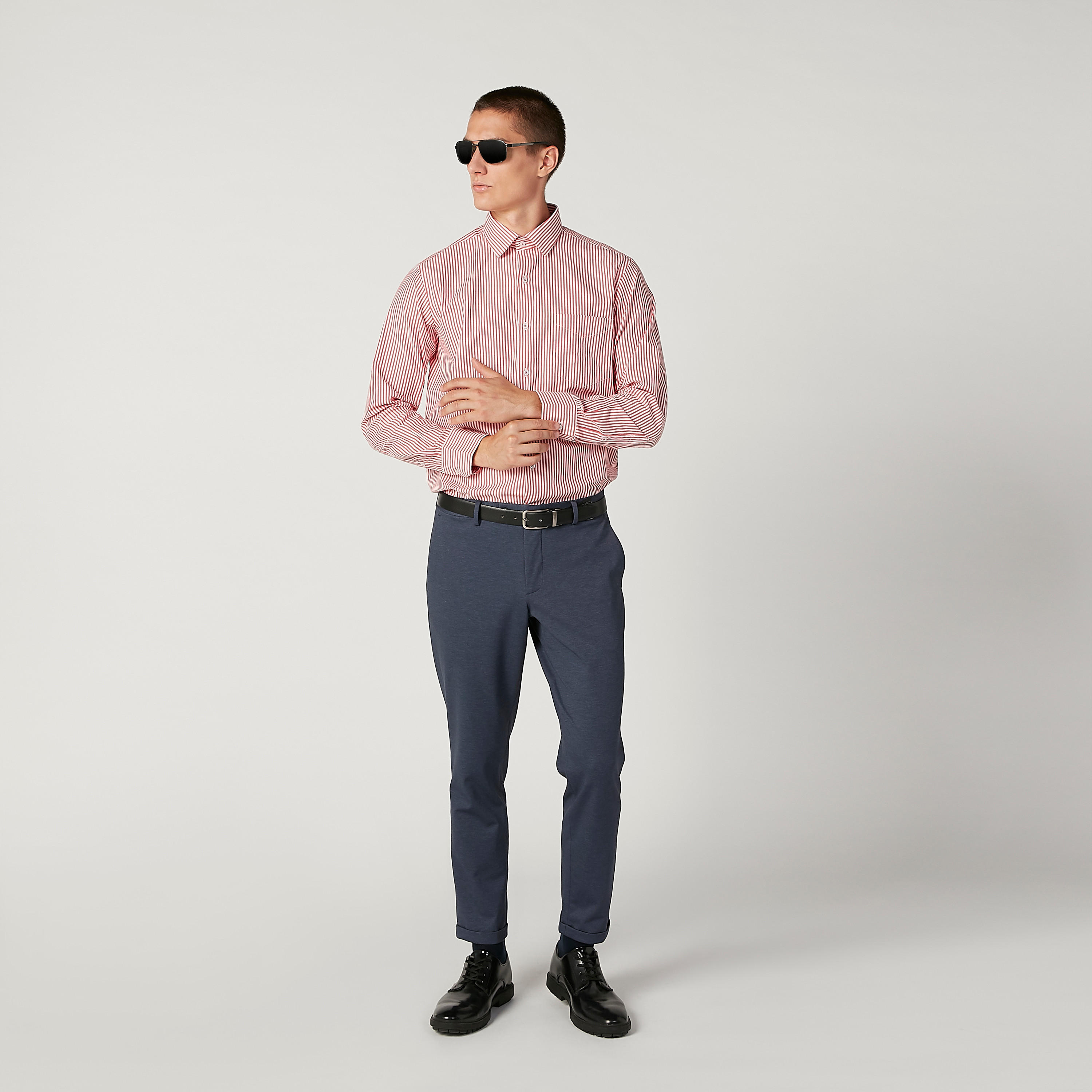 قميص مخطط بياقة عاديّة وأكمام طويلة-men-clothing-shirts-image-2