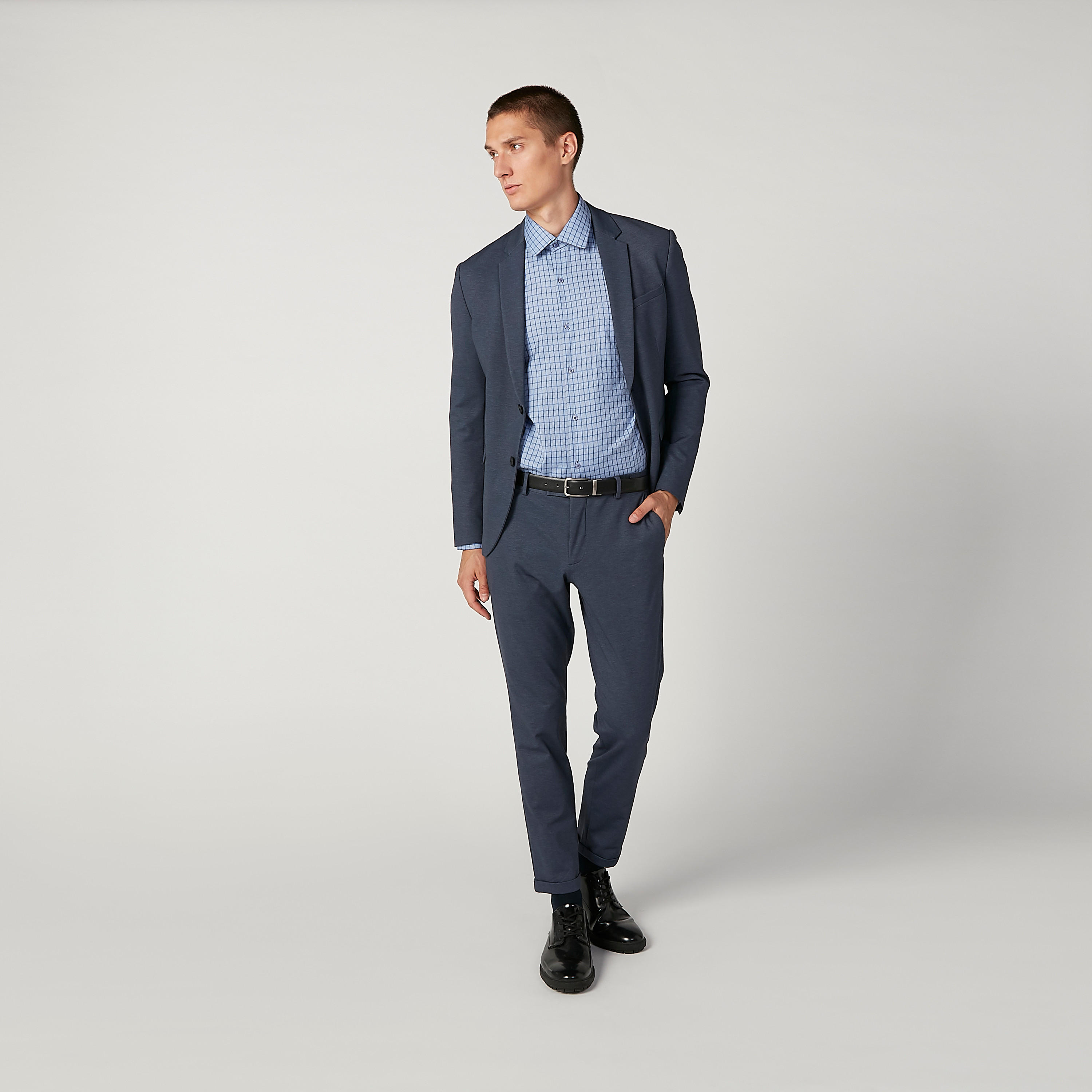 قميص كاروهات بياقة عاديّة وأكمام طويلة-men-clothing-shirts-image-3