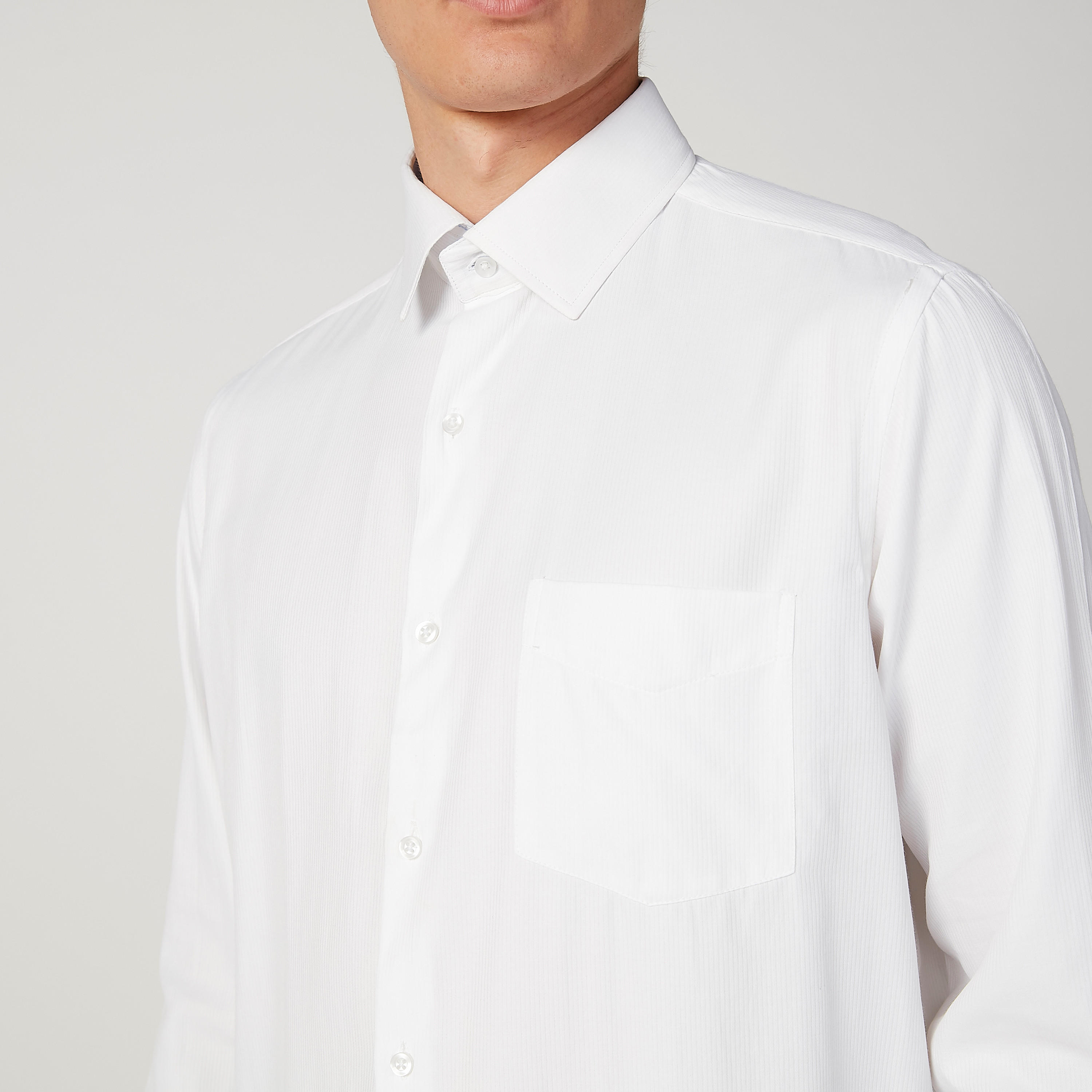 قميص سادة بأكمام طويلة وجيب على الصدر-men-clothing-shirts-image-3