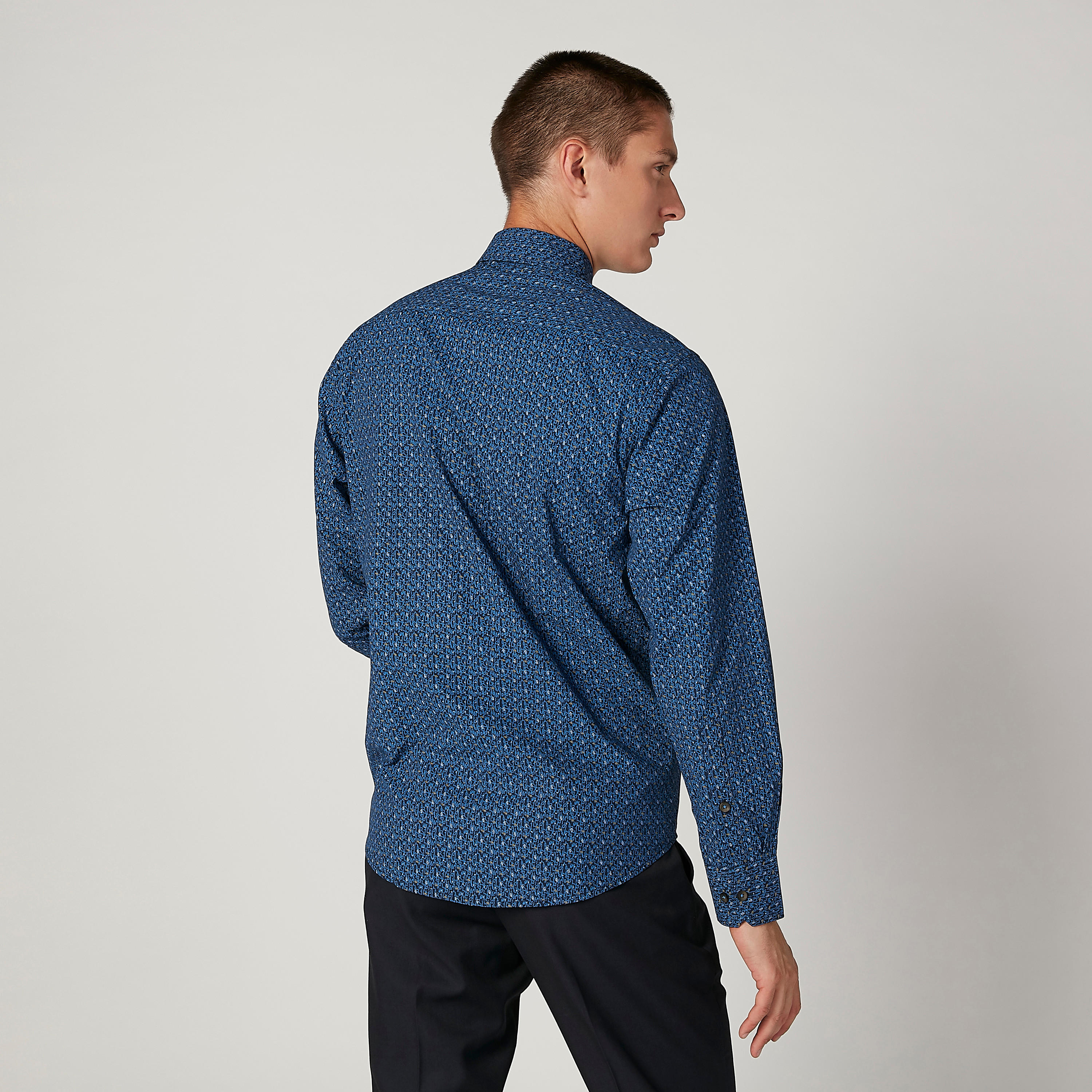 Easy Iron Printed Shirt with Long Sleeves and Spread Collar-men-clothing-shirts-image-4