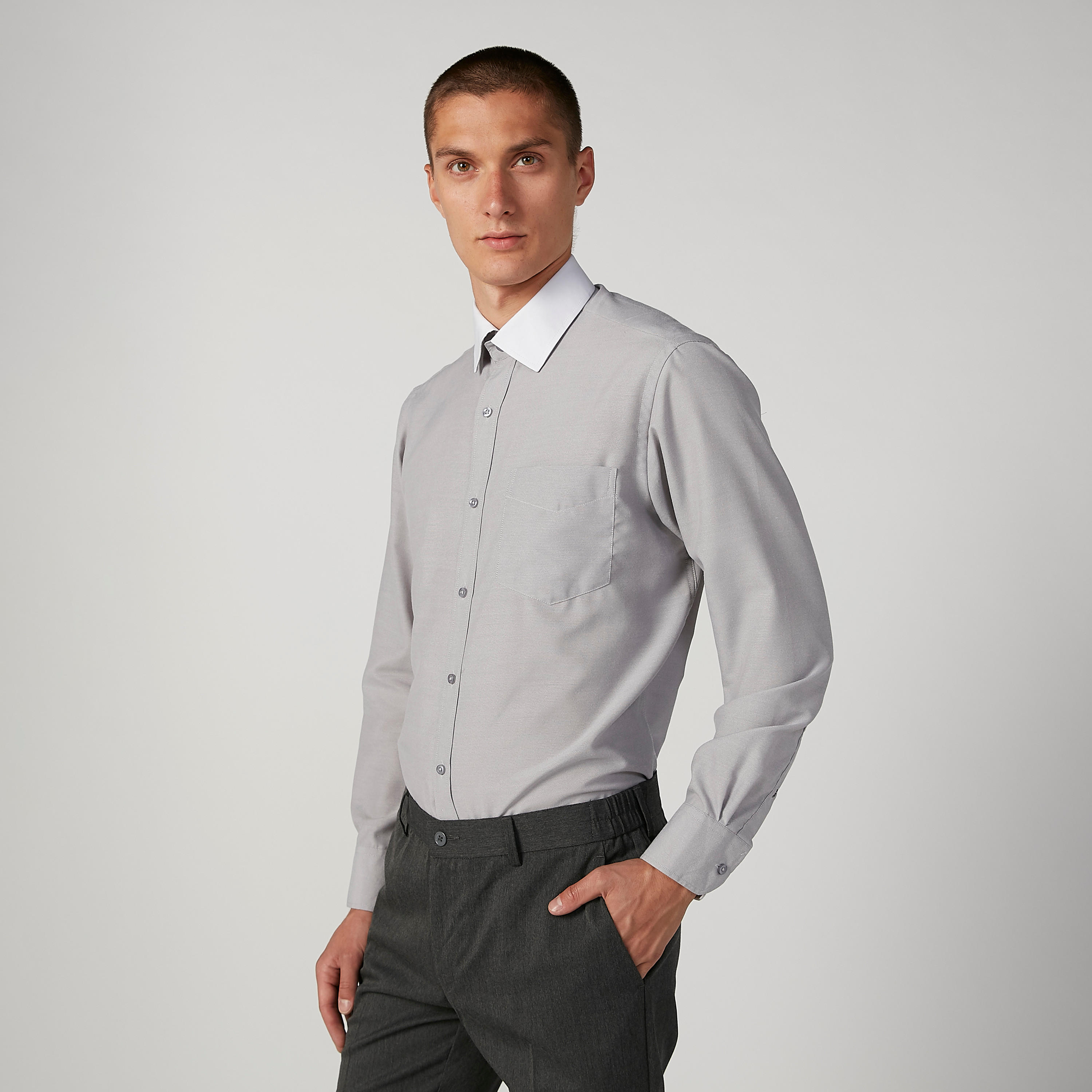 قميص سادة سهل الكي بياقة عادية وأكمام طويلة-men-clothing-shirts-image-4