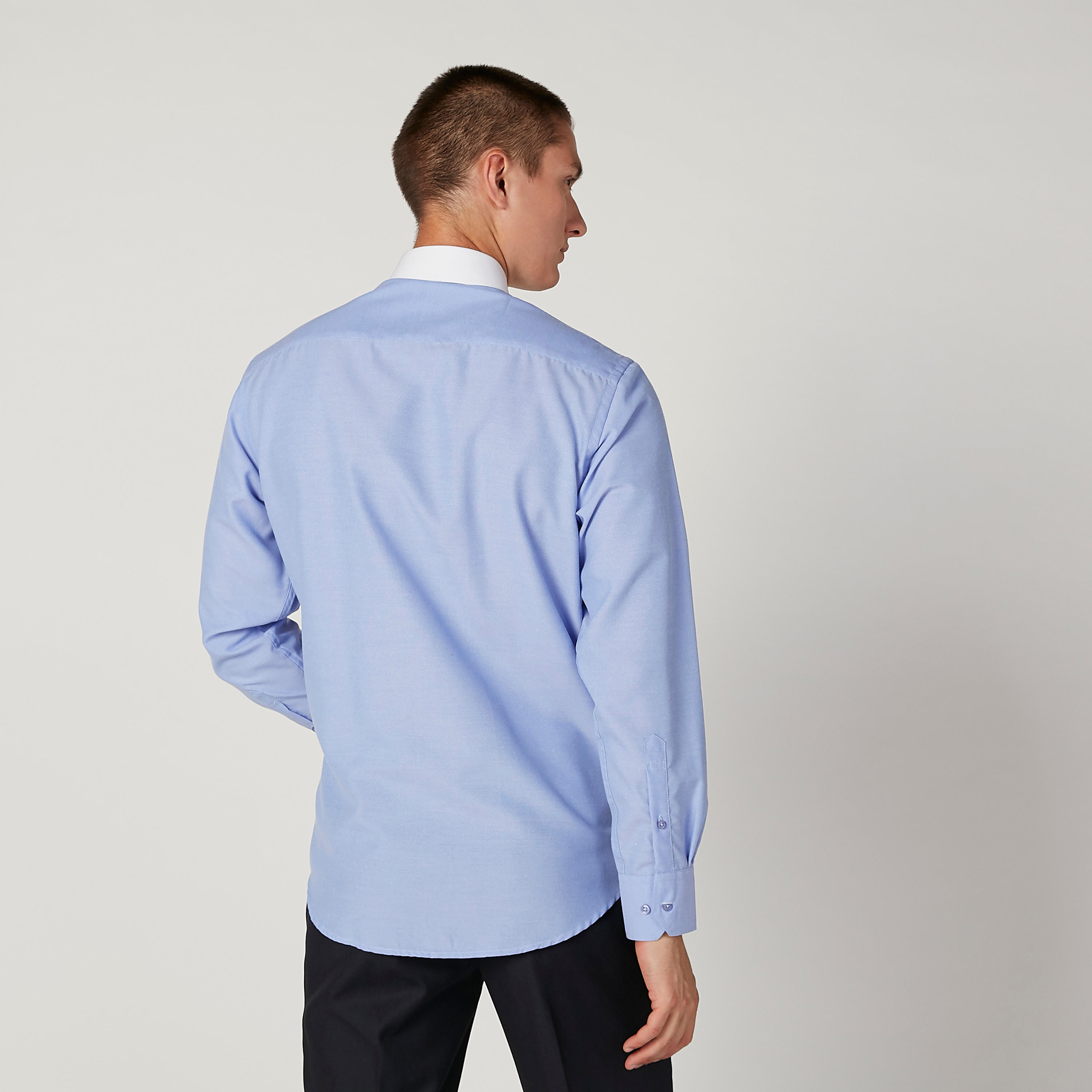Easy Iron Solid Shirt with Long Sleeves and Chest Pocket-men-clothing-shirts-image-4