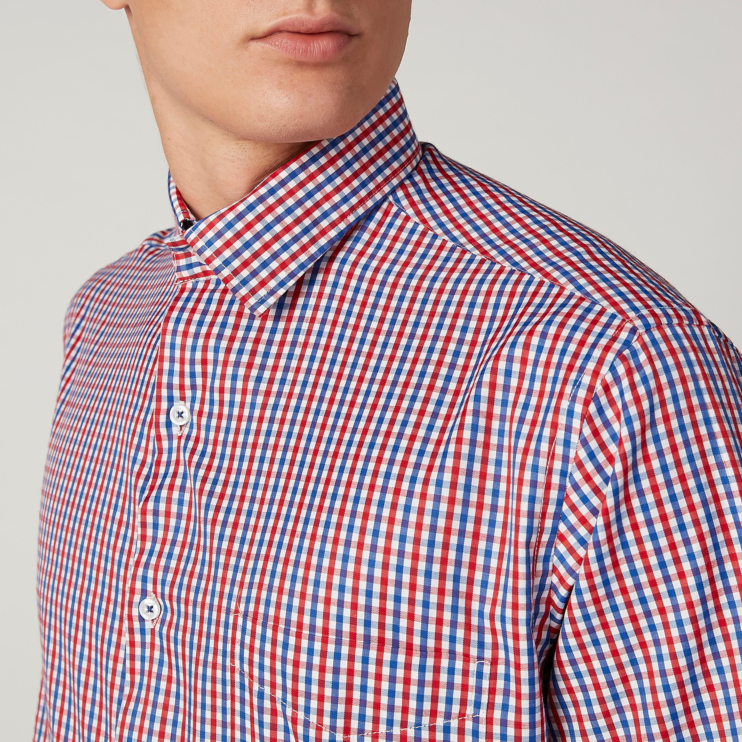 قميص مربعات سهل الكي بياقة عادية وأكمام قصيرة-men-clothing-shirts-image-3