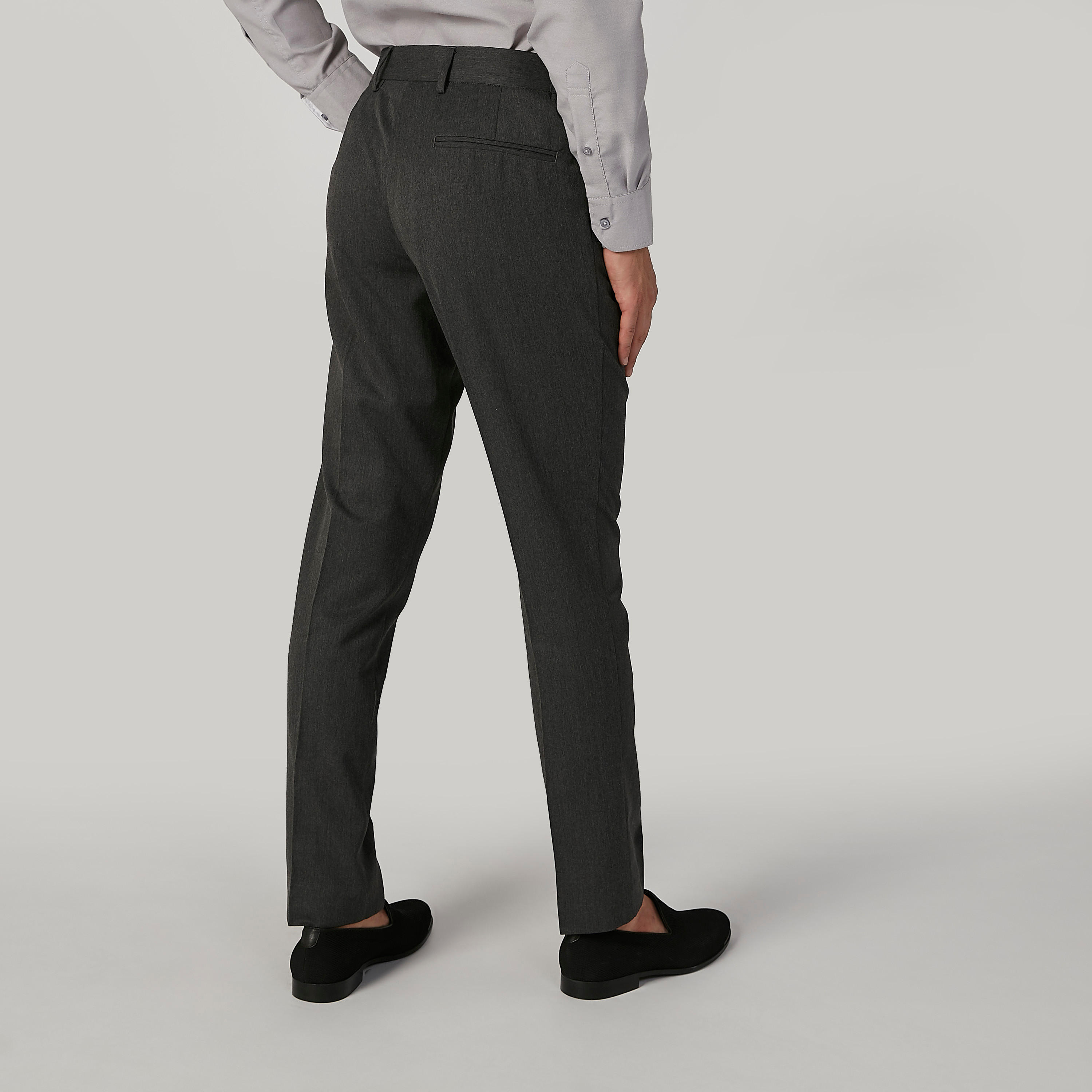 بنطلون سليم سادة بحلقات حزام وجيوب-men-clothing-bottoms-trousersandchinos-trousers-image-2