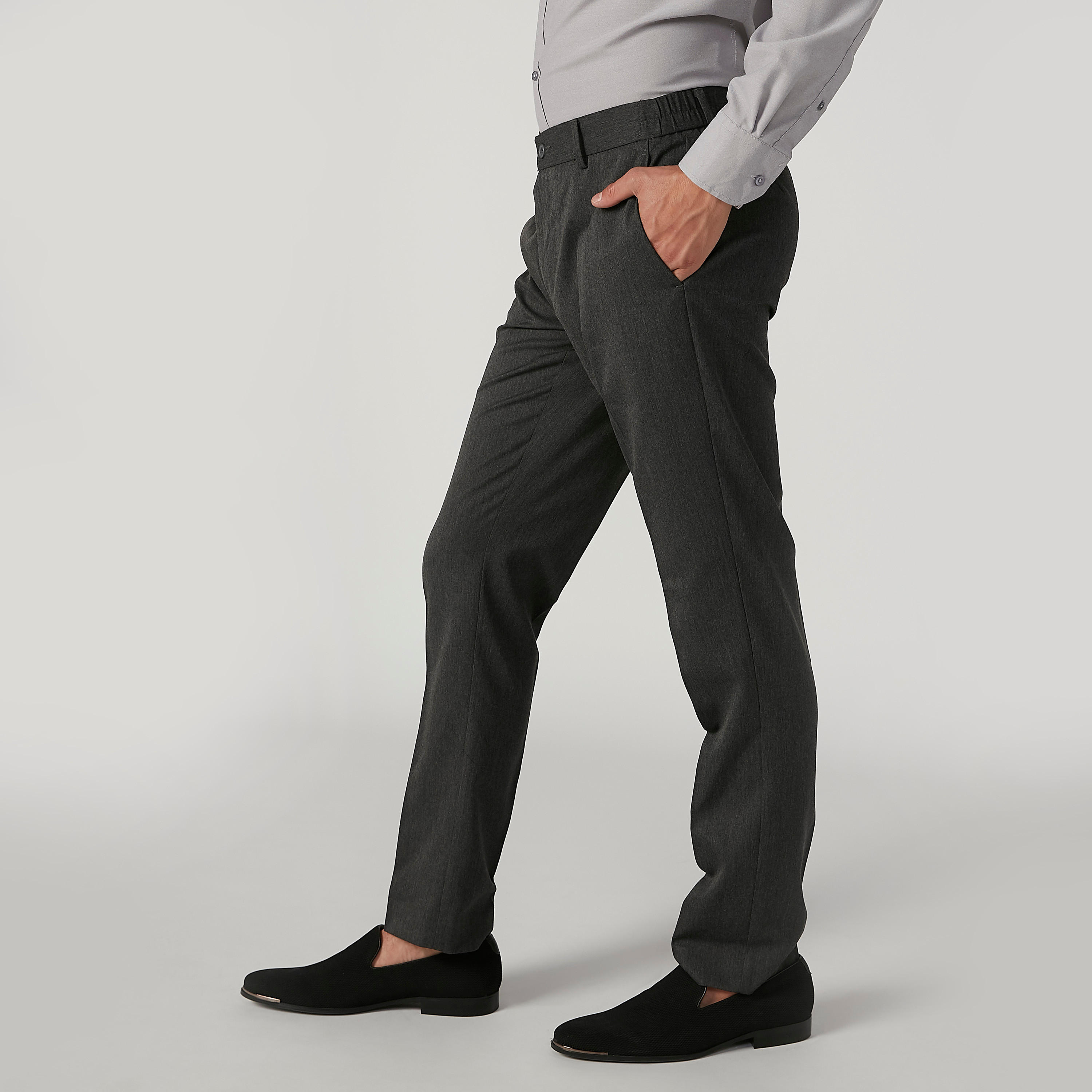 بنطلون سليم سادة بحلقات حزام وجيوب-men-clothing-bottoms-trousersandchinos-trousers-image-3