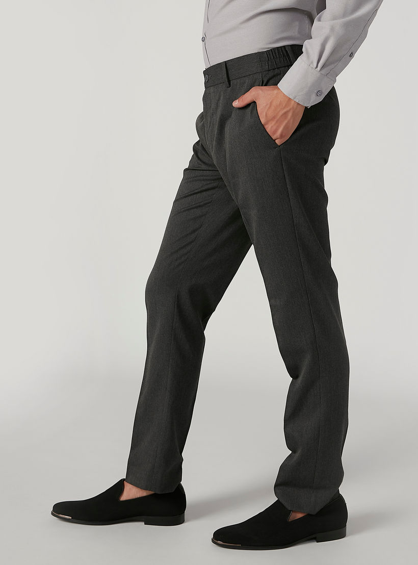 بنطلون سليم سادة بحلقات حزام وجيوب-men-clothing-bottoms-trousersandchinos-trousers-image-3