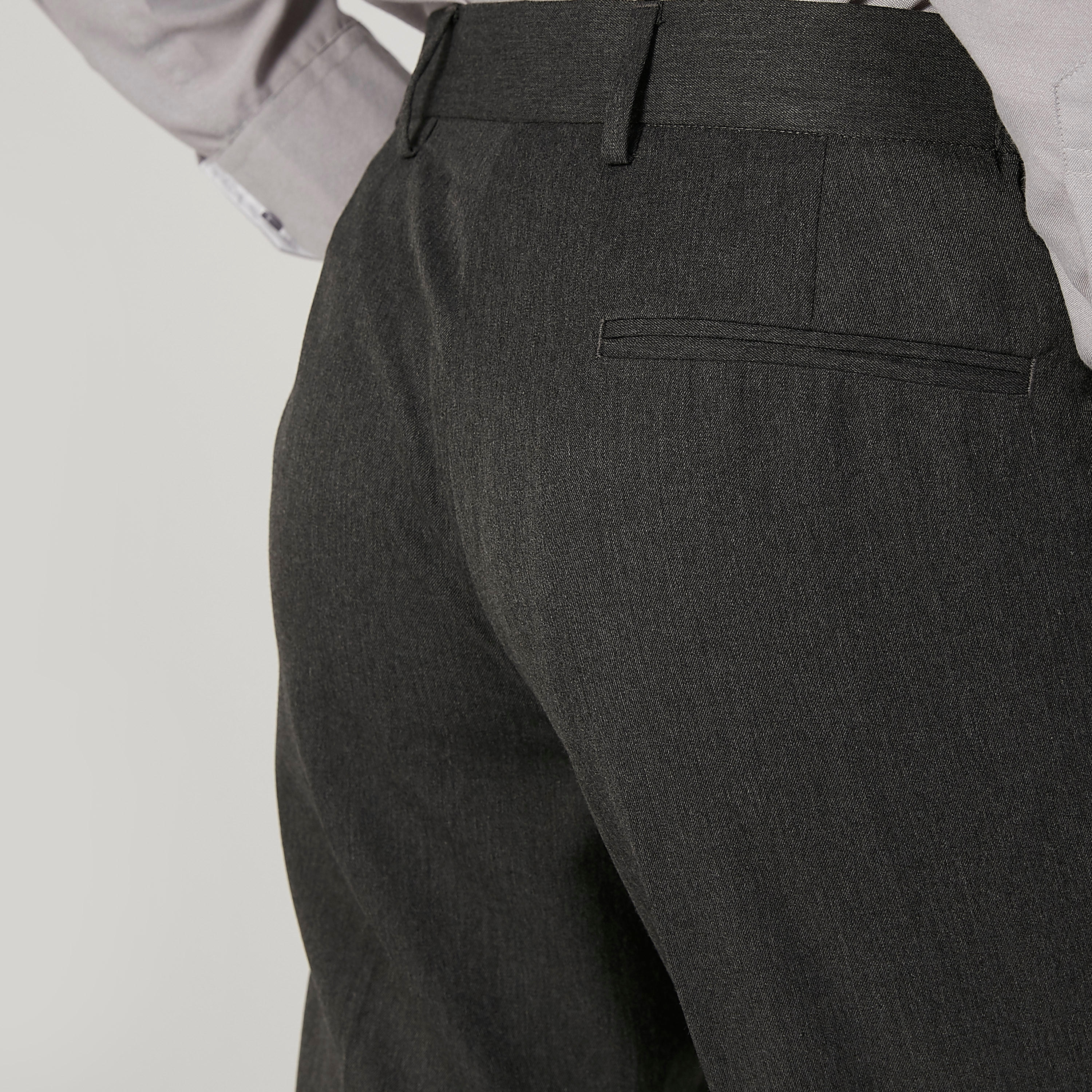 بنطلون سليم سادة بحلقات حزام وجيوب-men-clothing-bottoms-trousersandchinos-trousers-image-5