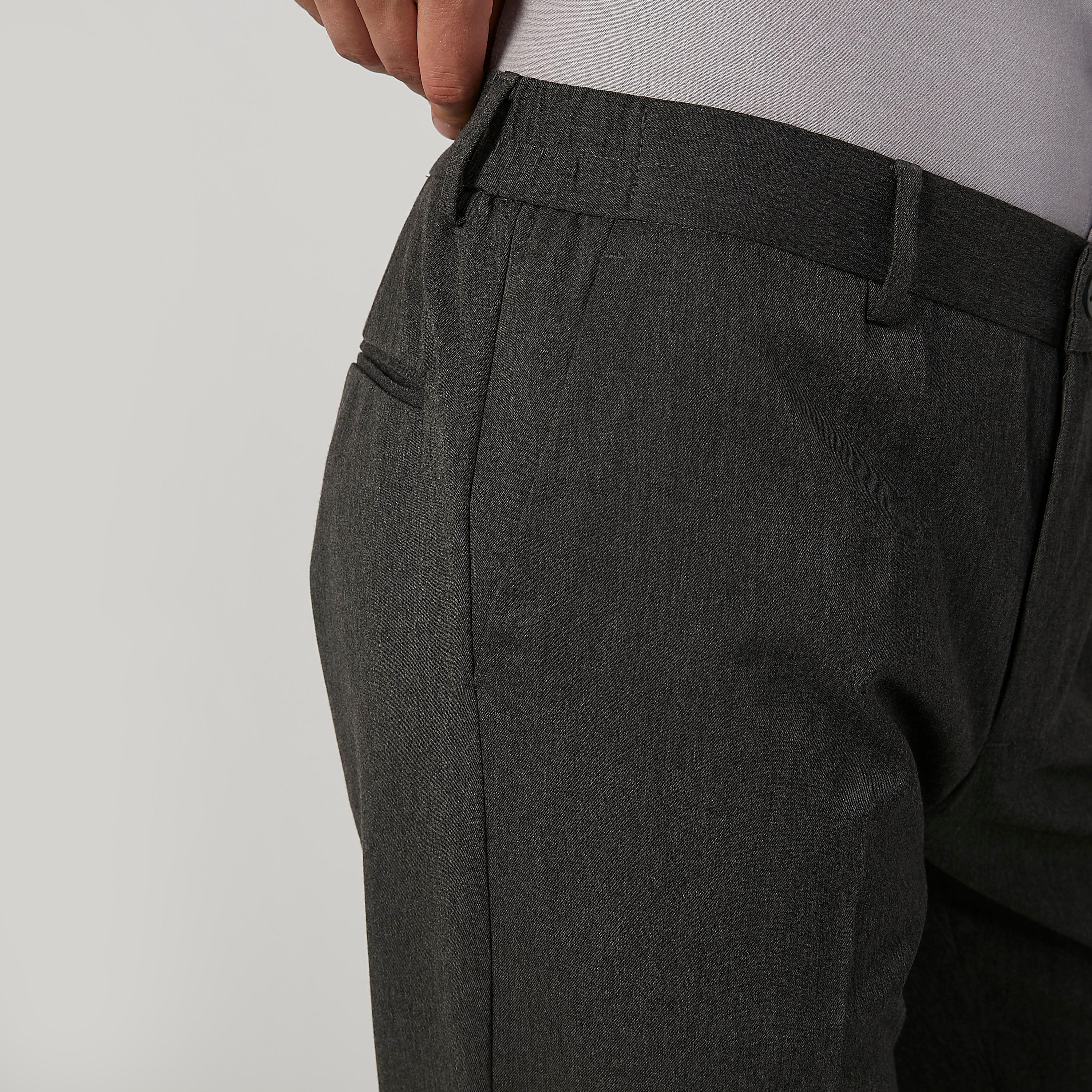 بنطلون سليم سادة بحلقات حزام وجيوب-men-clothing-bottoms-trousersandchinos-trousers-image-6