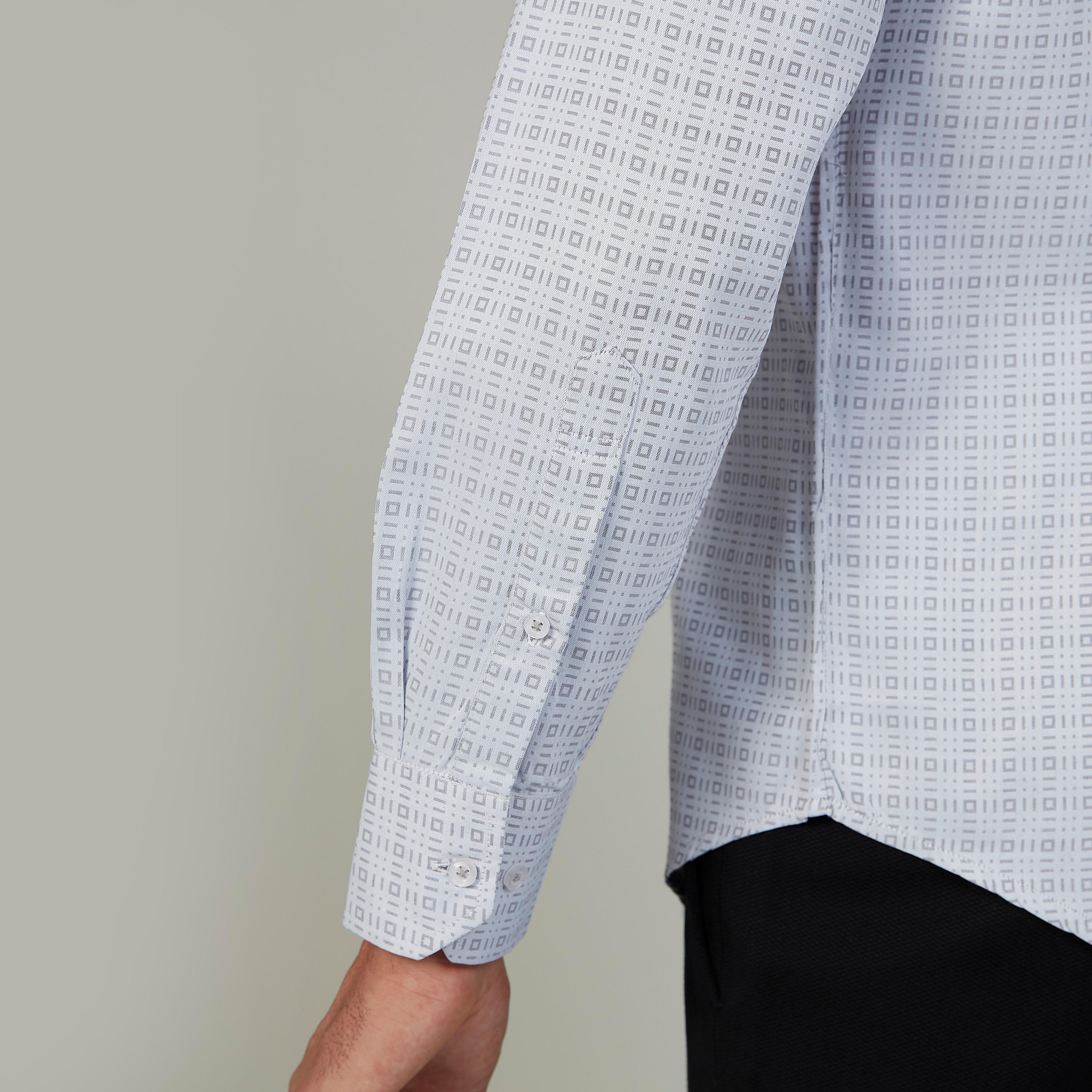 Printed Shirt with Long Sleeves and Spread Collar-men-clothing-shirts-image-3