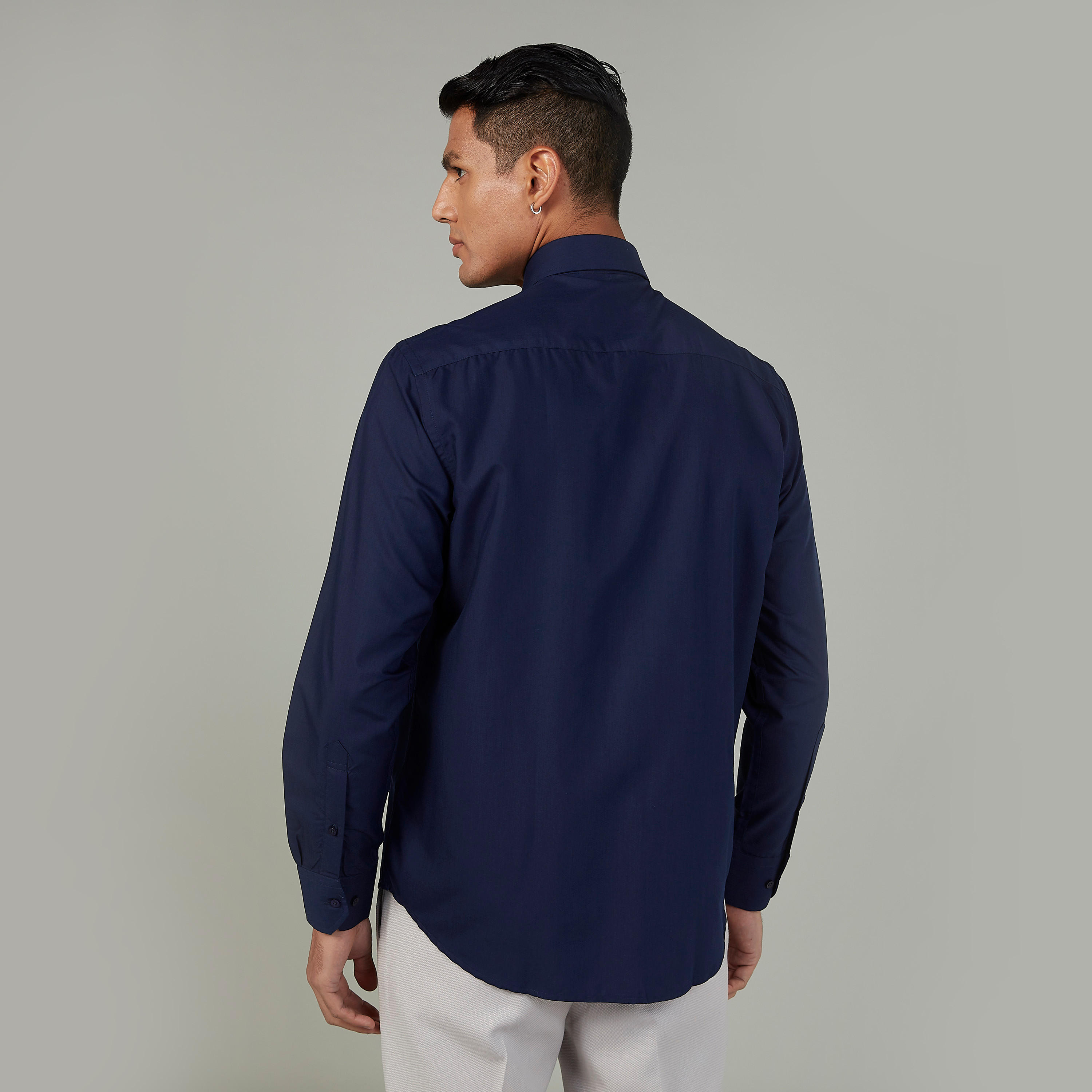 Easy Iron Solid Formal Shirt with Spread Collar and Long Sleeves-men-clothing-shirts-image-4