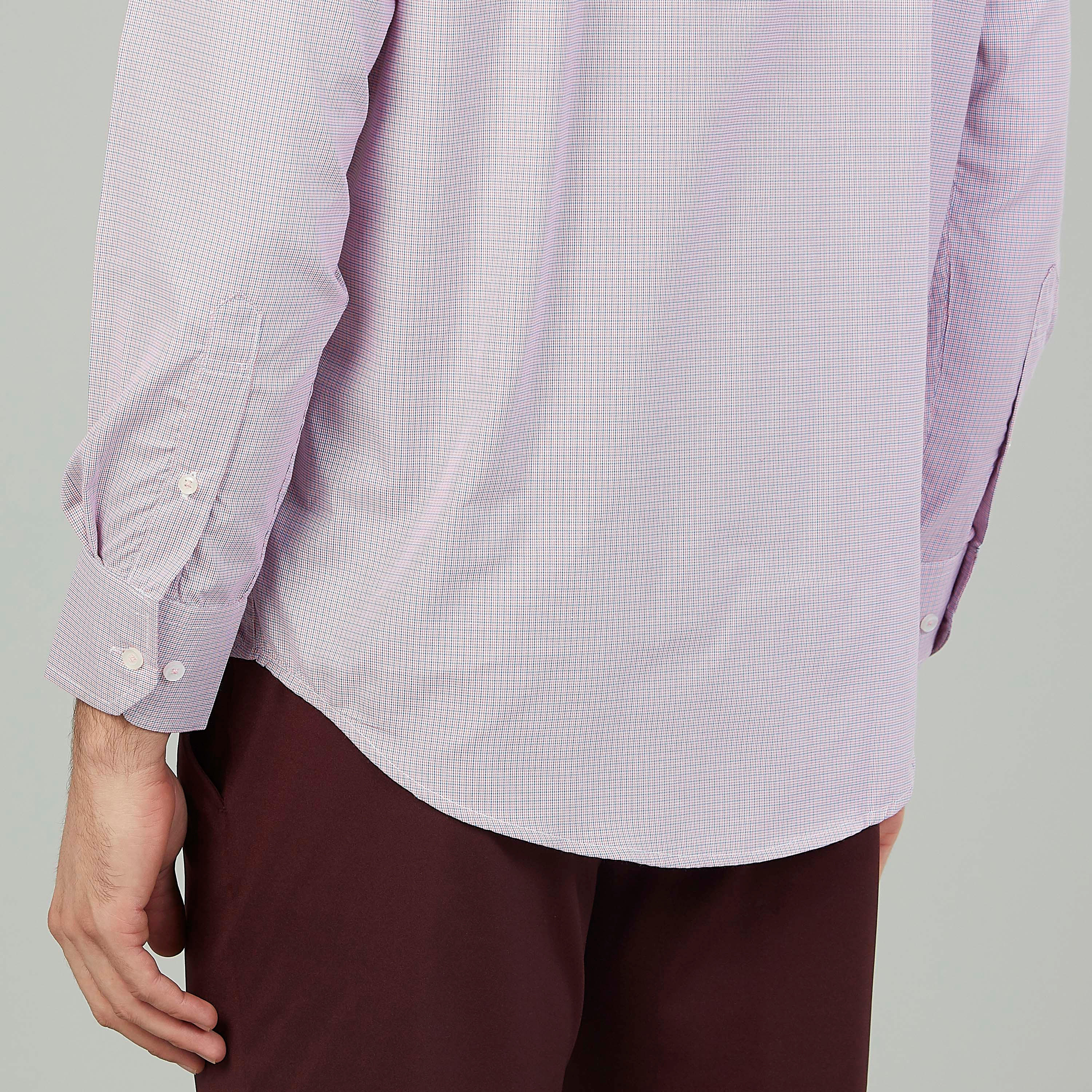 قميص مربعات سهل الكي بياقة عادية وأكمام طويلة-men-clothing-shirts-image-1