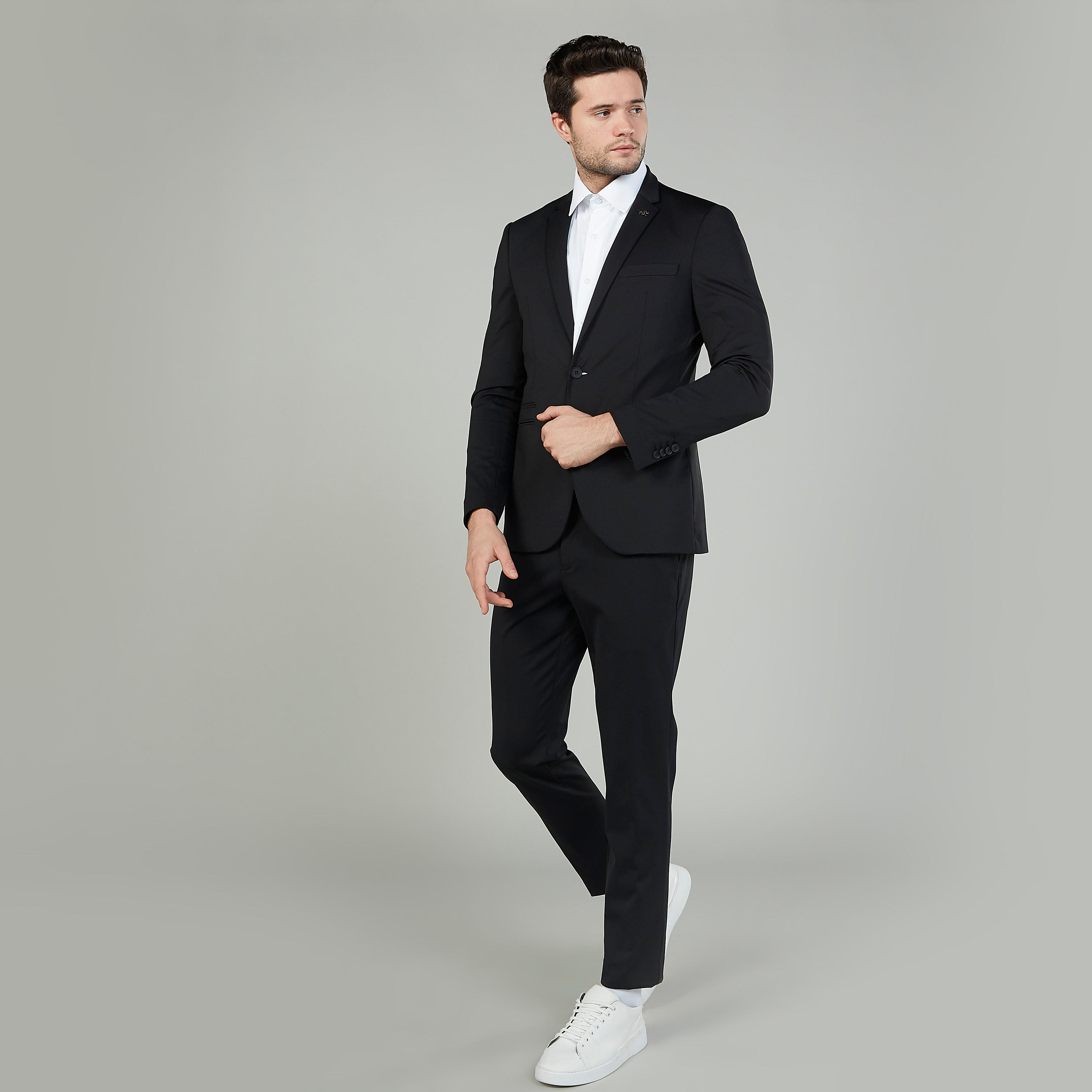 Easy Iron Solid Formal Shirt with Long Sleeves and Chest Pocket-men-clothing-shirts-image-2