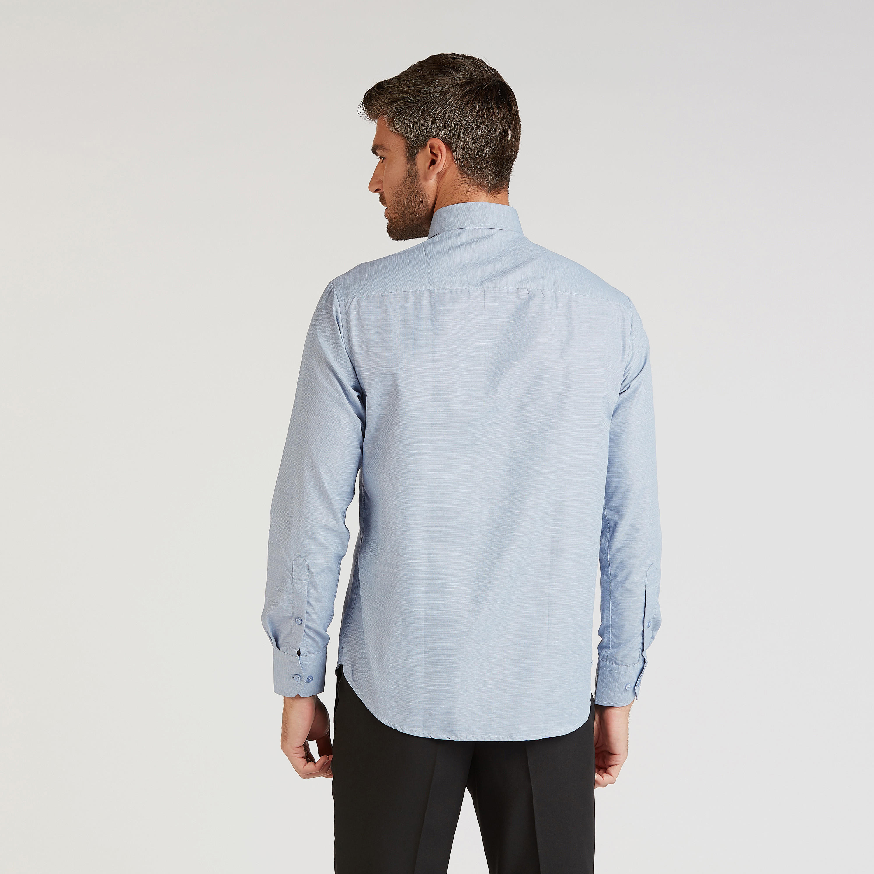 Easy Iron Formal Shirt with Long Sleeves and Chest Pocket-men-clothing-shirts-image-4