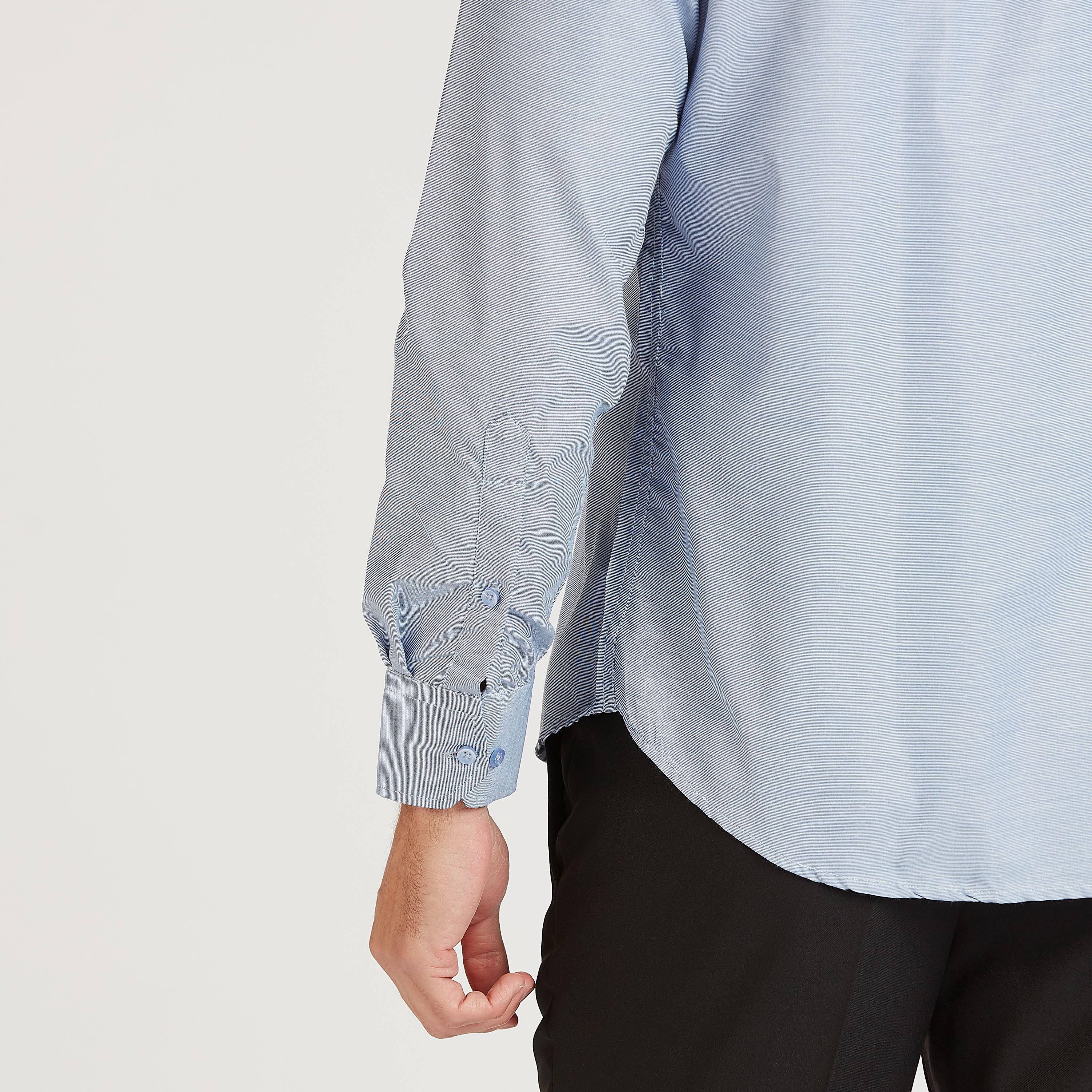Easy Iron Formal Shirt with Long Sleeves and Chest Pocket-men-clothing-shirts-image-5