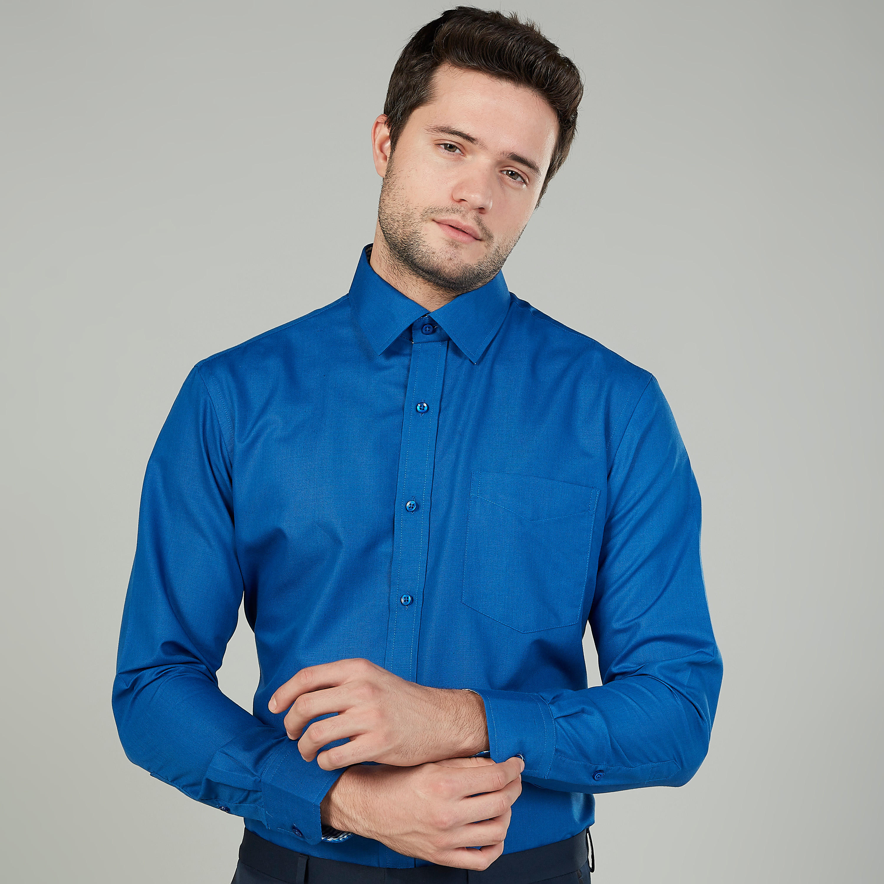قميص بارز الملمس سهل الكي بياقة عادية وأكمام طويلة-men-clothing-shirts-image-3