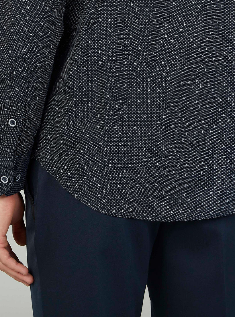 Easy Iron Printed Shirt with Long Sleeves and Spread Collar-men-clothing-shirts-image-3