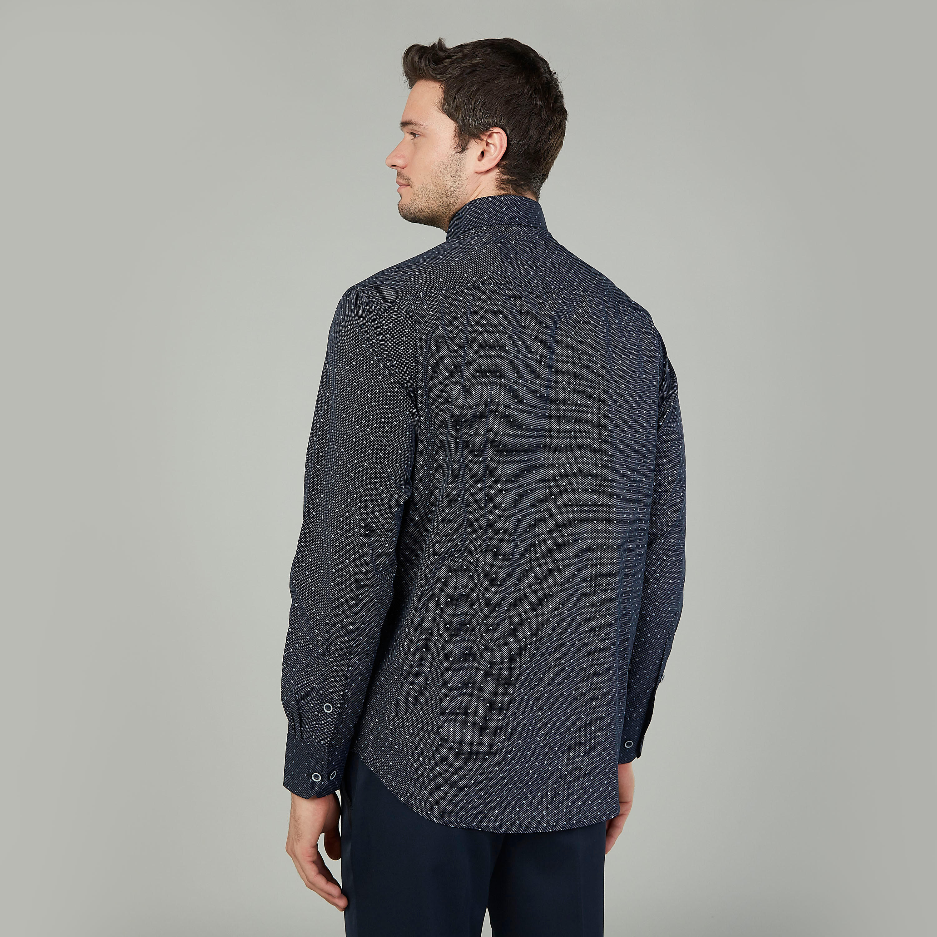 Easy Iron Printed Shirt with Long Sleeves and Spread Collar-men-clothing-shirts-image-4