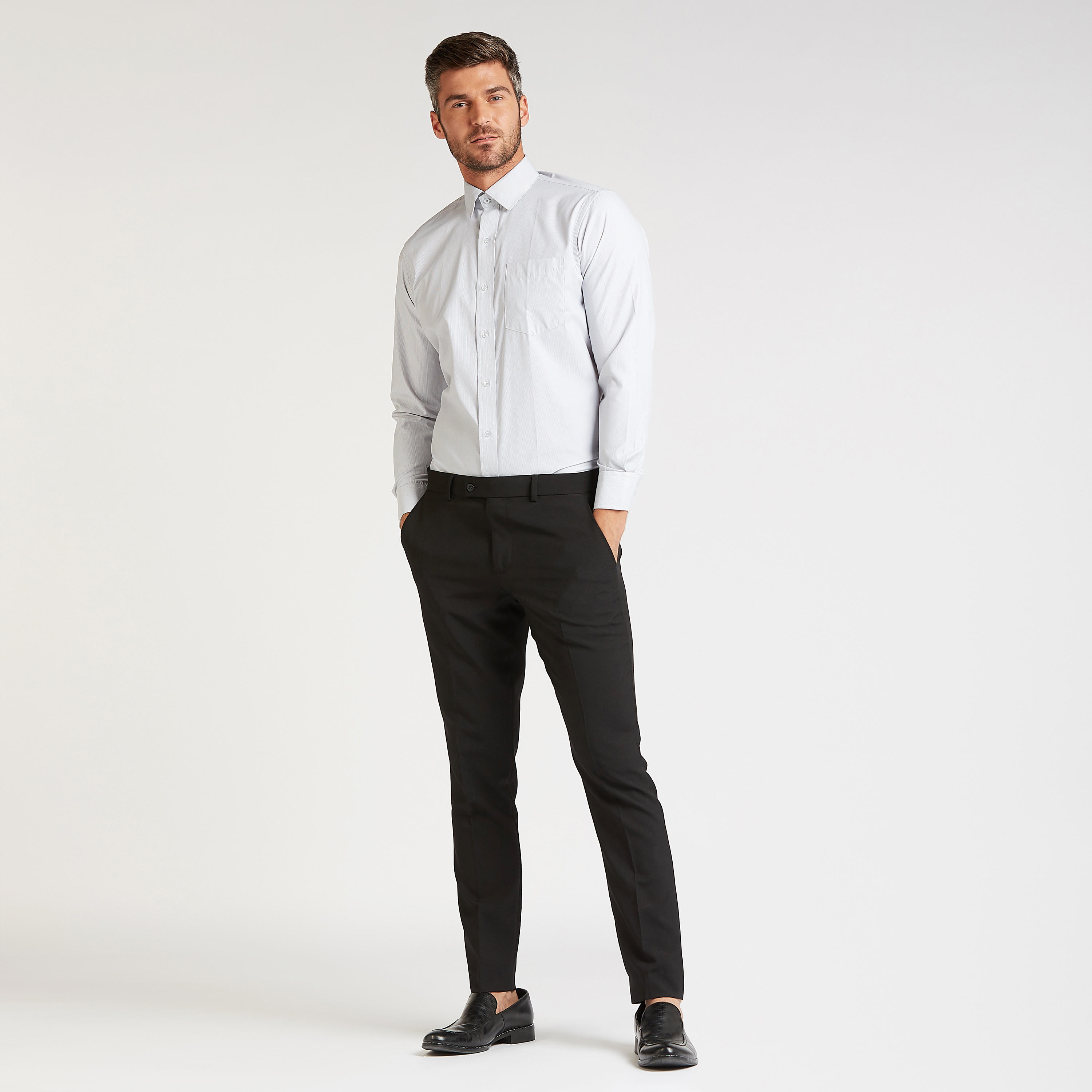 قميص رسمي سهل الكي بأكمام طويلة وجيب على الصدر-men-clothing-shirts-image-2