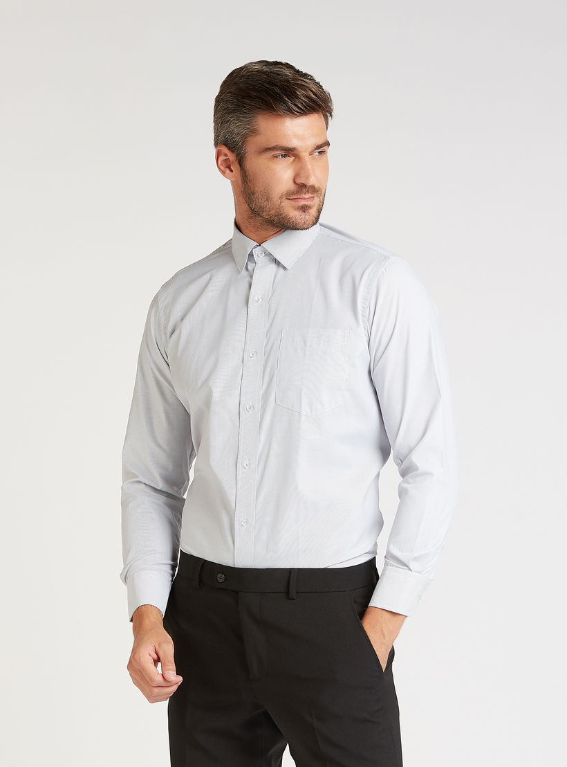 قميص رسمي سهل الكي بأكمام طويلة وجيب على الصدر-men-clothing-shirts-image-6