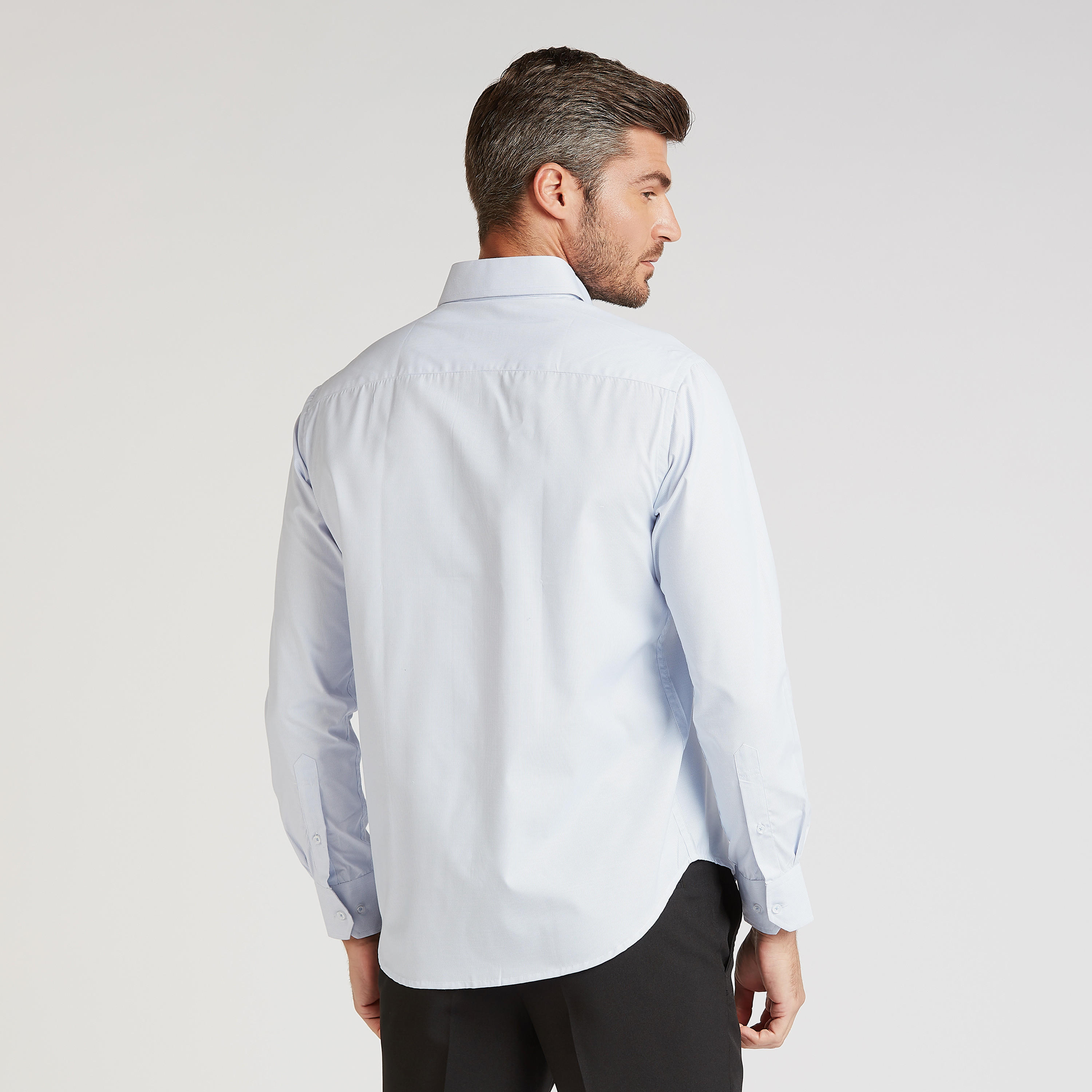Easy Iron Striped Formal Shirt with Long Sleeves and Chest Pocket-men-clothing-shirts-image-4