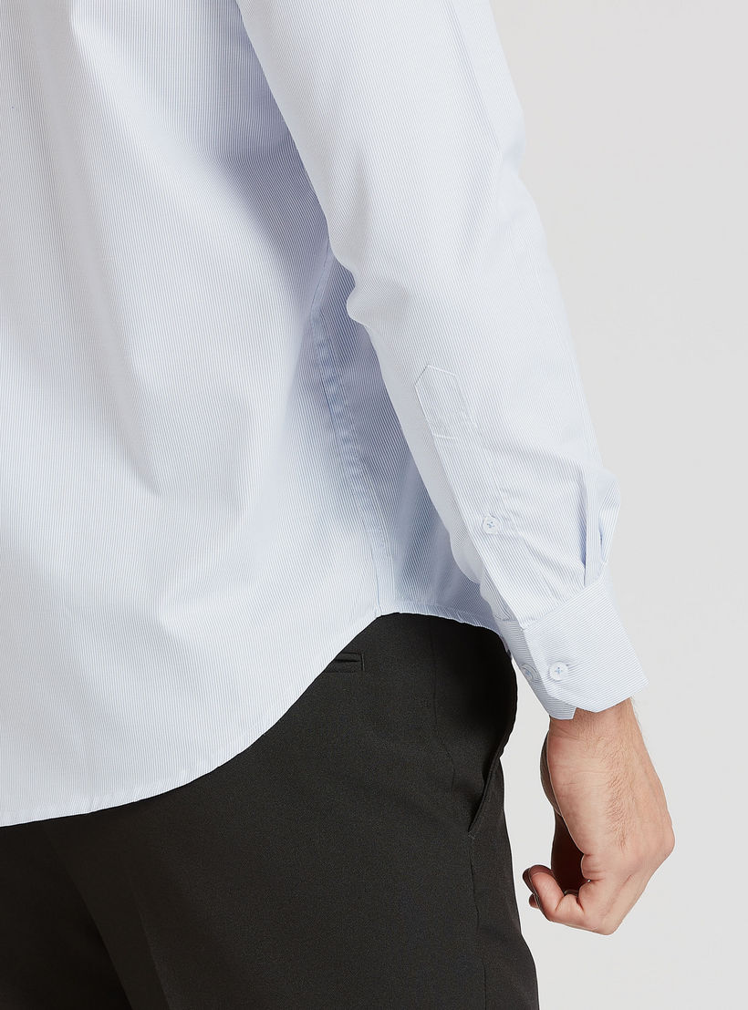 Easy Iron Striped Formal Shirt with Long Sleeves and Chest Pocket-men-clothing-shirts-image-5