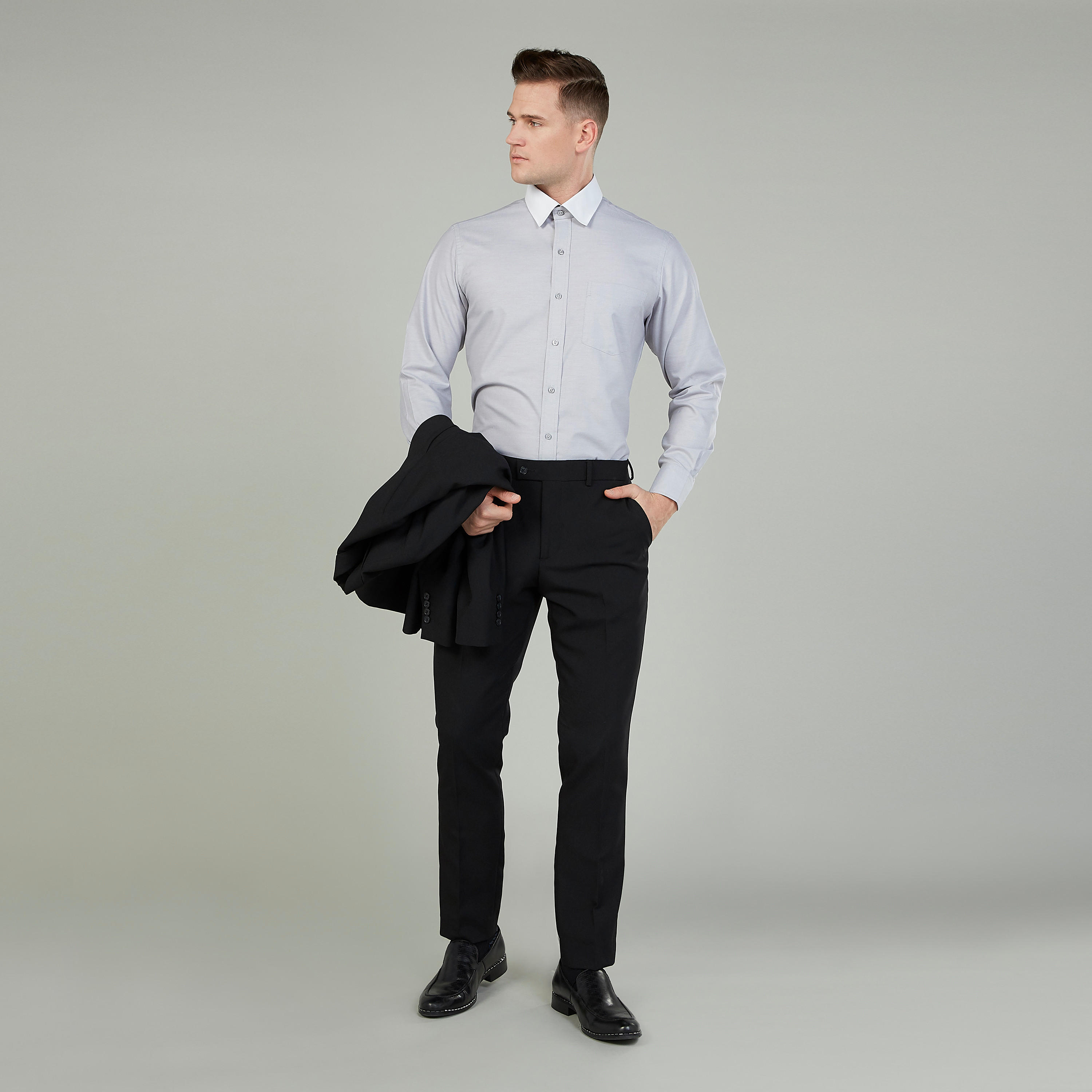 قميص رسمي سادة سهل الكي بياقة عادية وأكمام طويلة-men-clothing-shirts-image-3