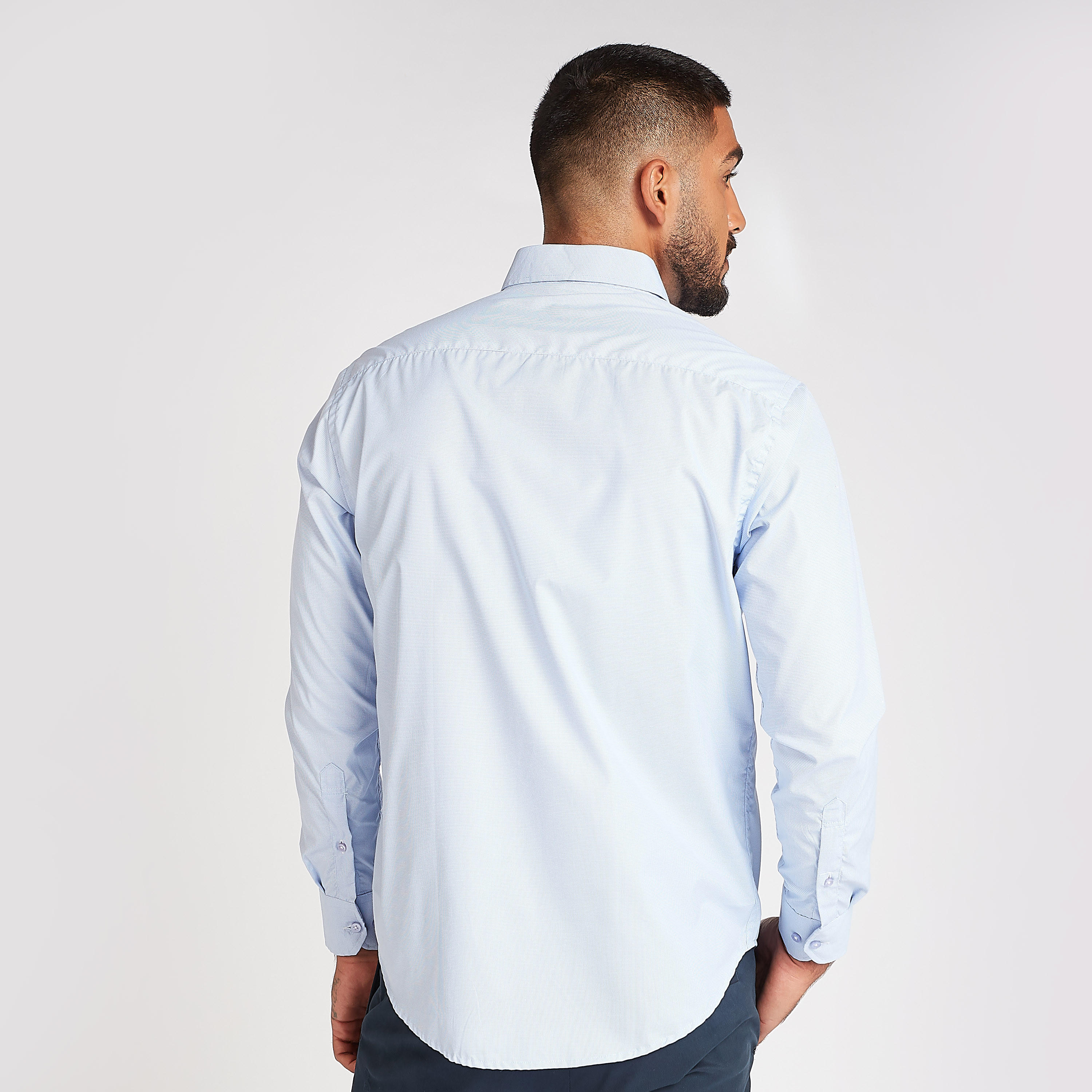 قميص رسمي كاروهات بأكمام طويلة وياقة عادية-men-clothing-shirts-image-1