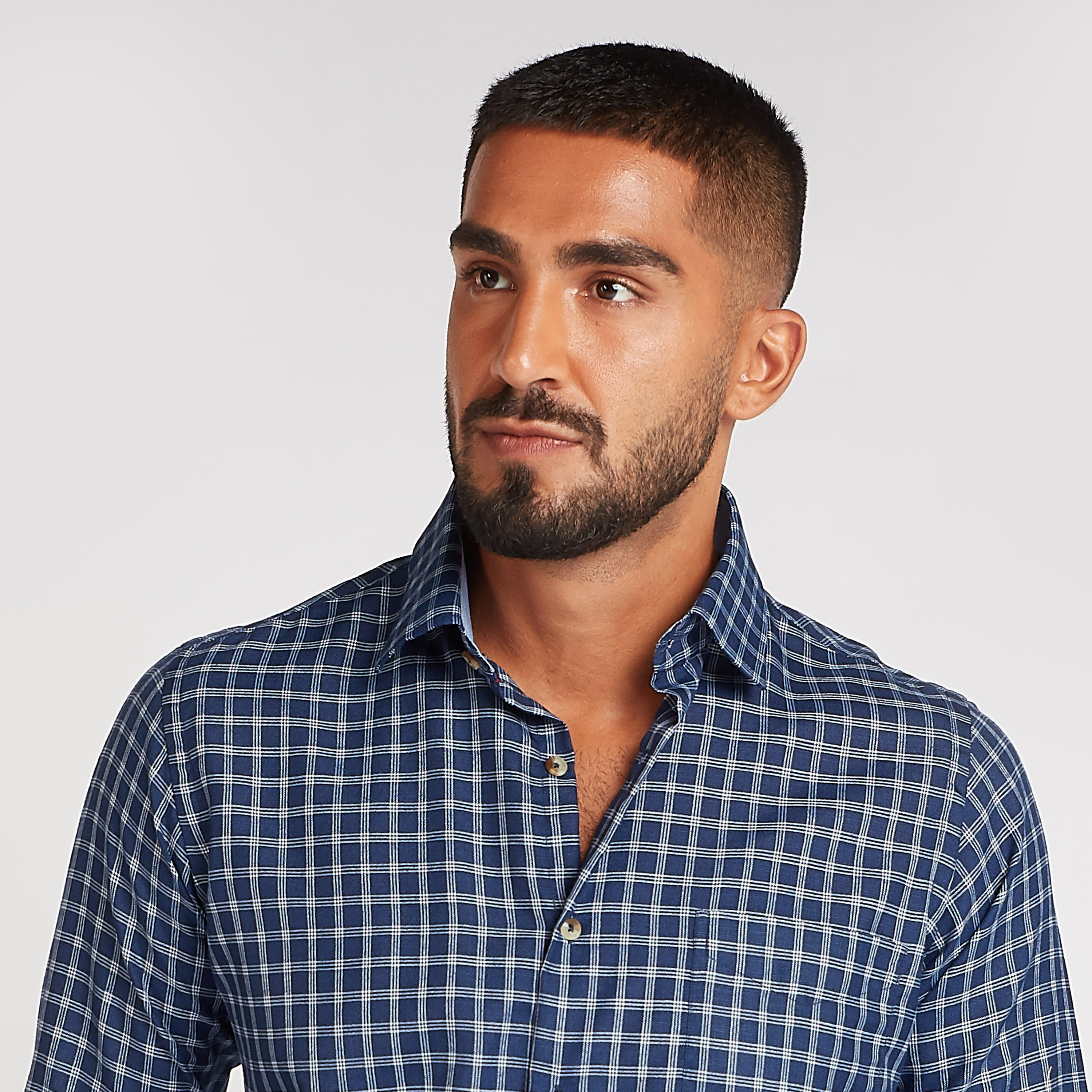 قميص رسمي كاروهات بأكمام طويلة وياقة عادية-men-clothing-shirts-image-3