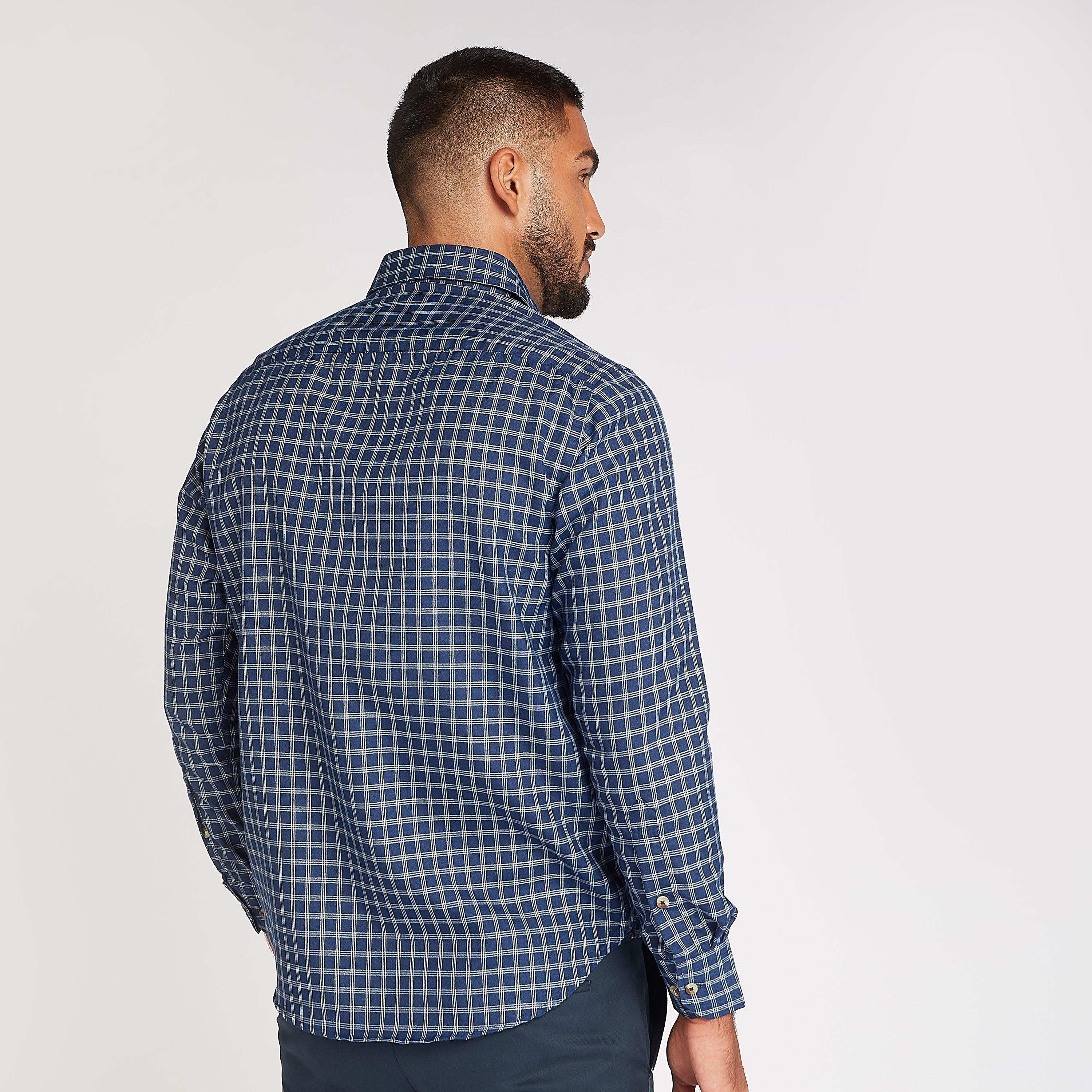 قميص رسمي كاروهات بأكمام طويلة وياقة عادية-men-clothing-shirts-image-4