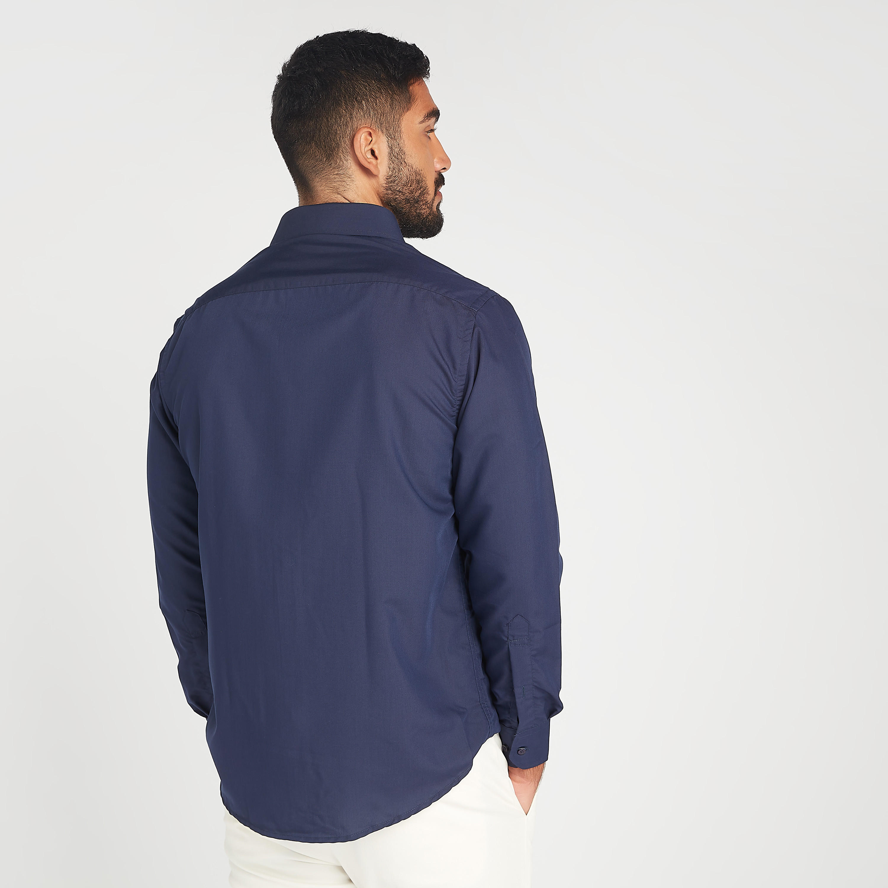 Easy Iron Solid Formal Shirt with Spread Collar and Long Sleeves-men-clothing-shirts-image-22