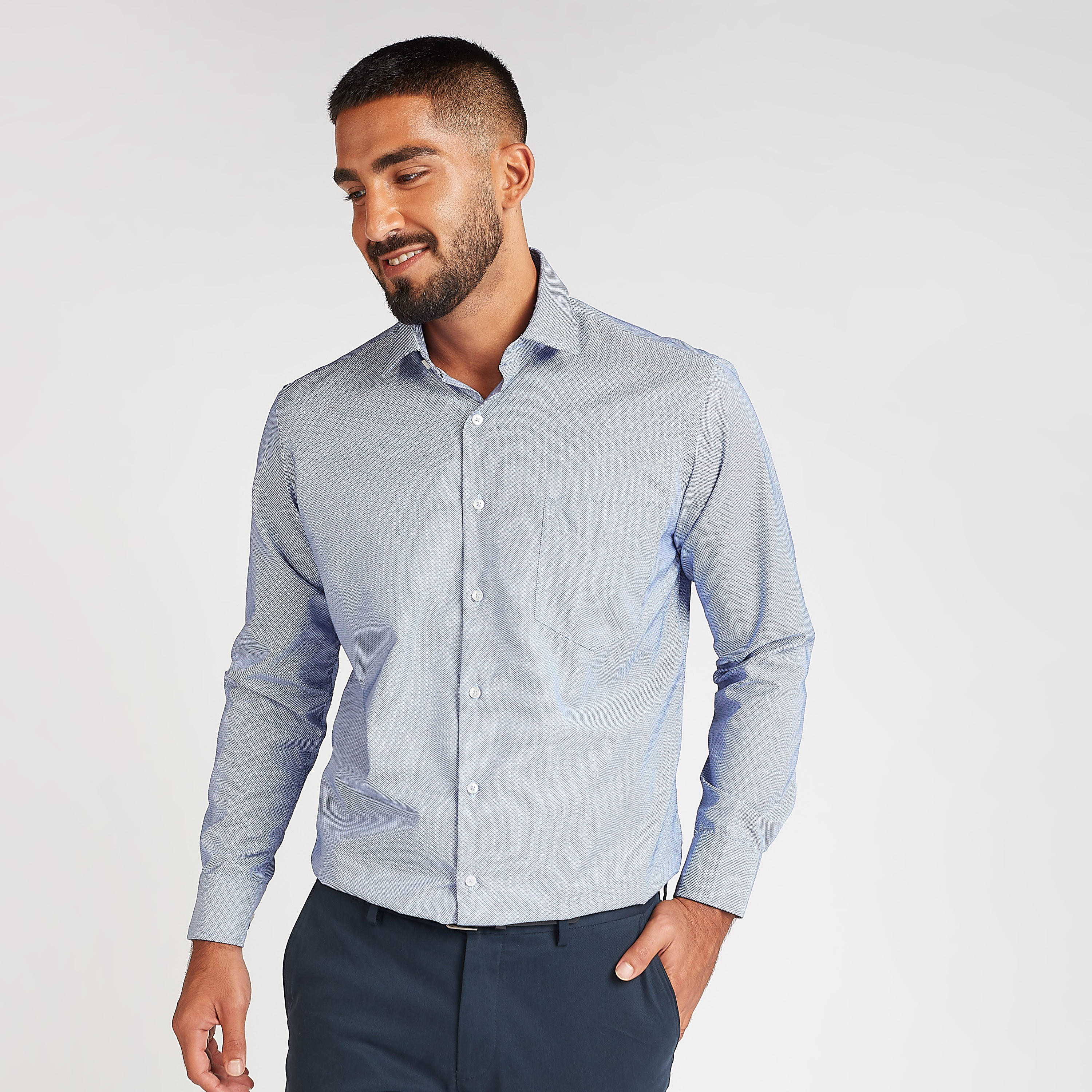 قميص رسمي بياقة عاديّة وأكمام طويلة وطبعات-men-clothing-shirts-image-1
