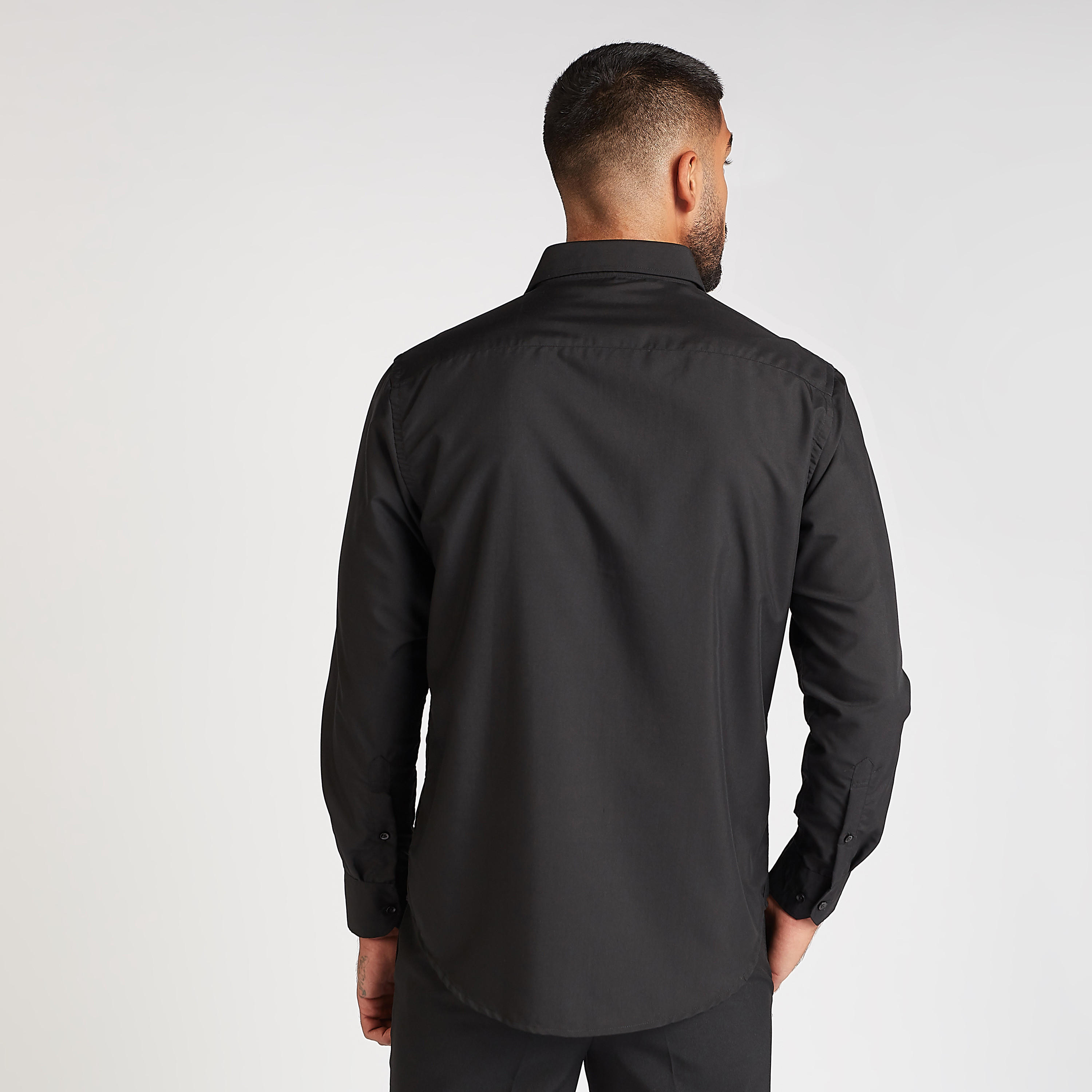 Easy Iron Solid Formal Shirt with Spread Collar and Long Sleeves-men-clothing-shirts-image-12