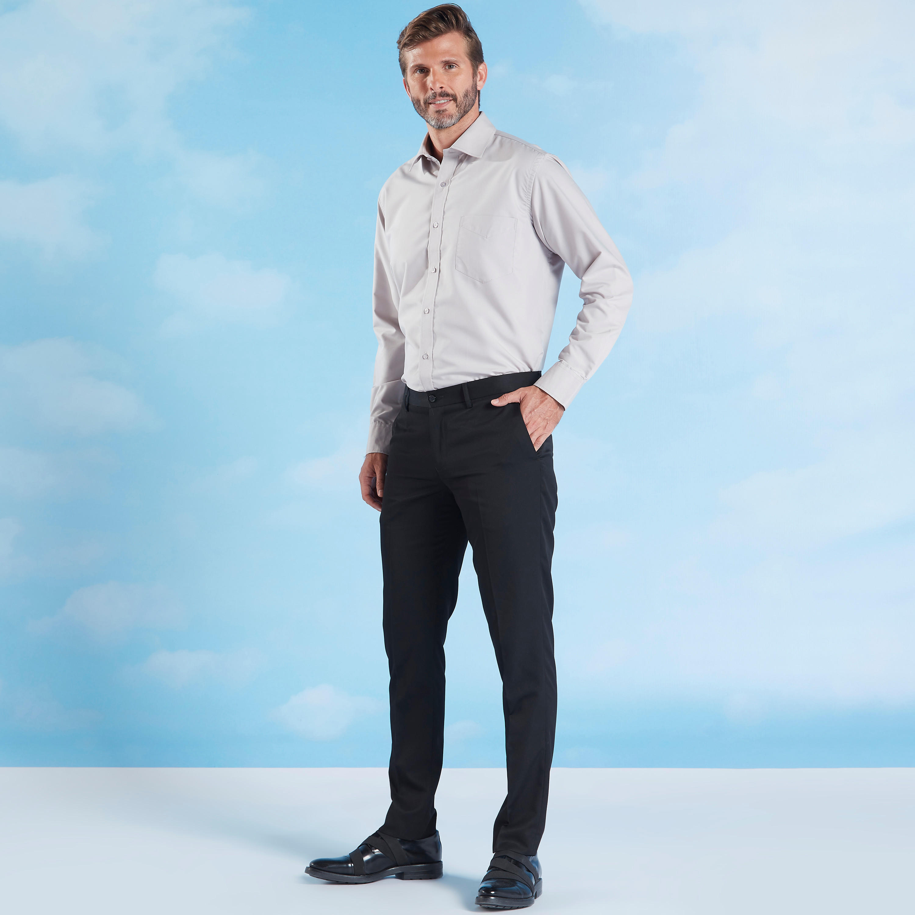 Easy Iron Solid Formal Shirt with Spread Collar and Long Sleeves-men-clothing-shirts-image-15
