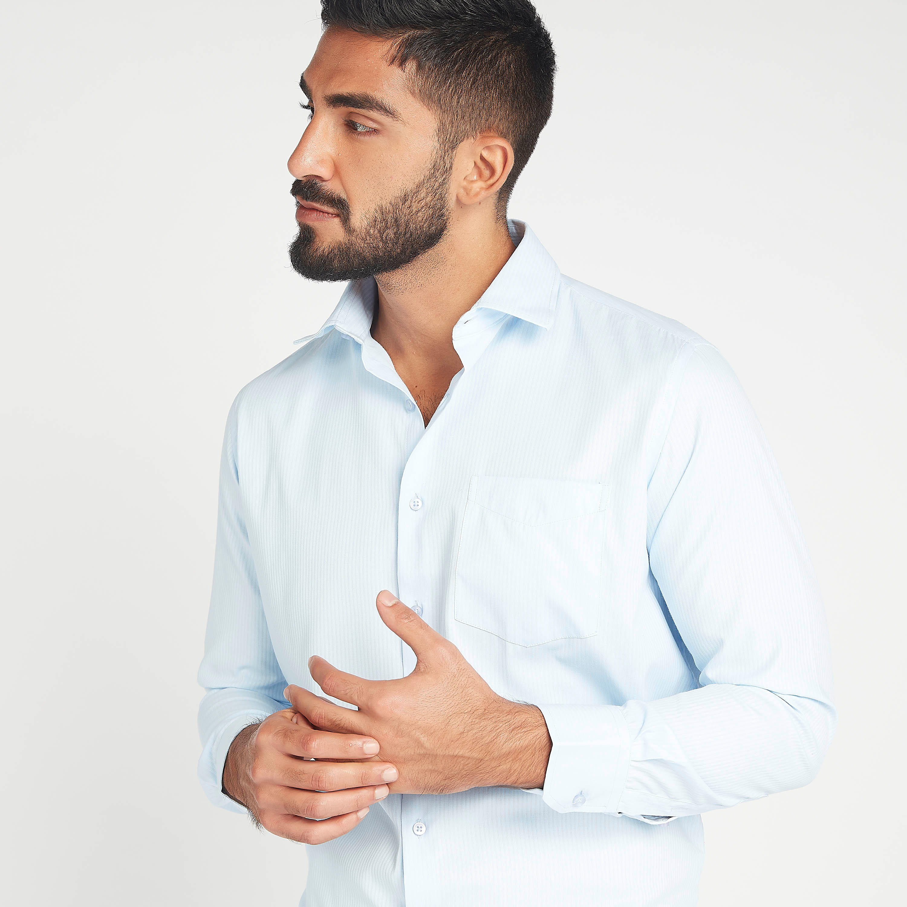 قميص مخطط سهل الكي بياقة عاديّة وأكمام طويلة-men-clothing-shirts-image-5