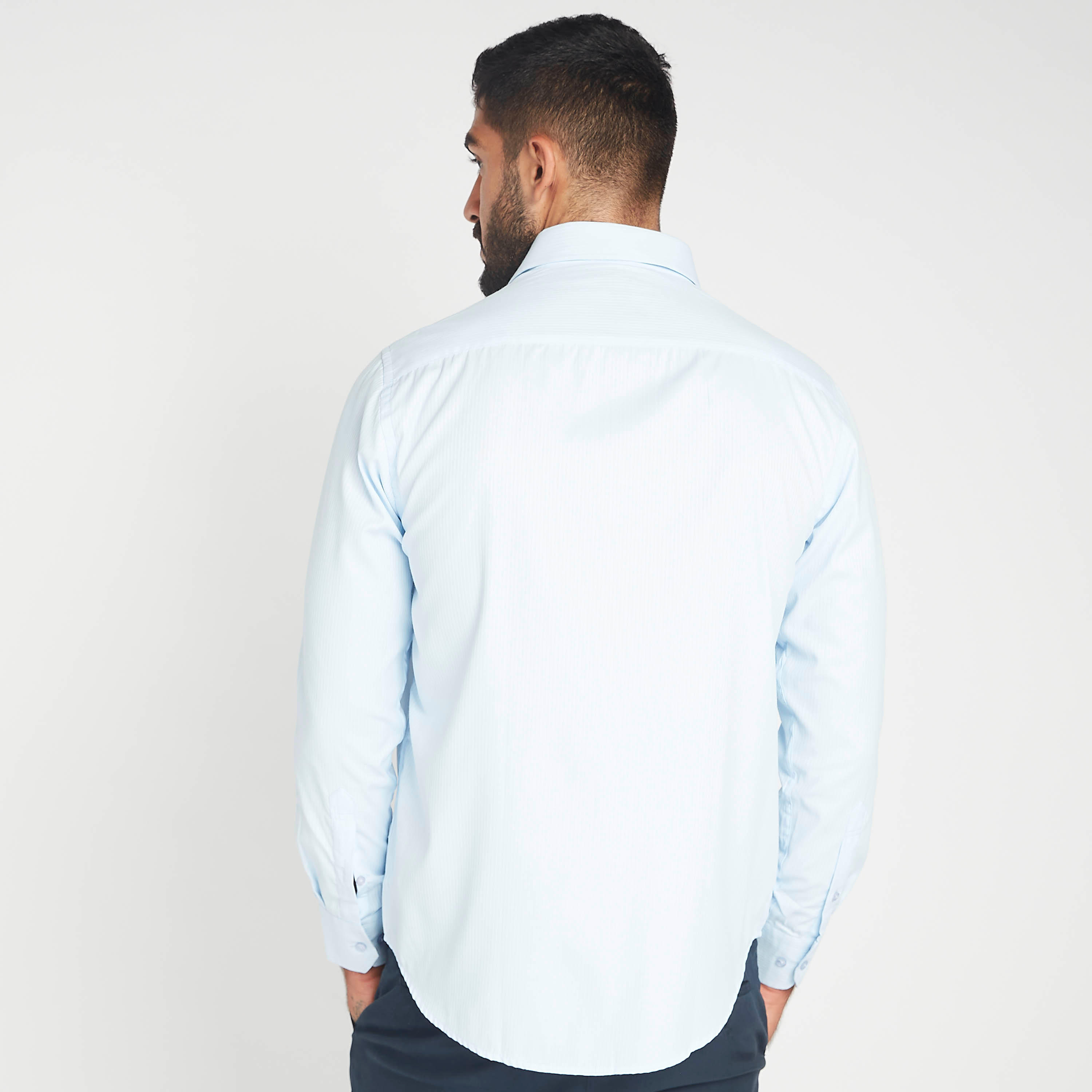 قميص مخطط سهل الكي بياقة عاديّة وأكمام طويلة-men-clothing-shirts-image-2