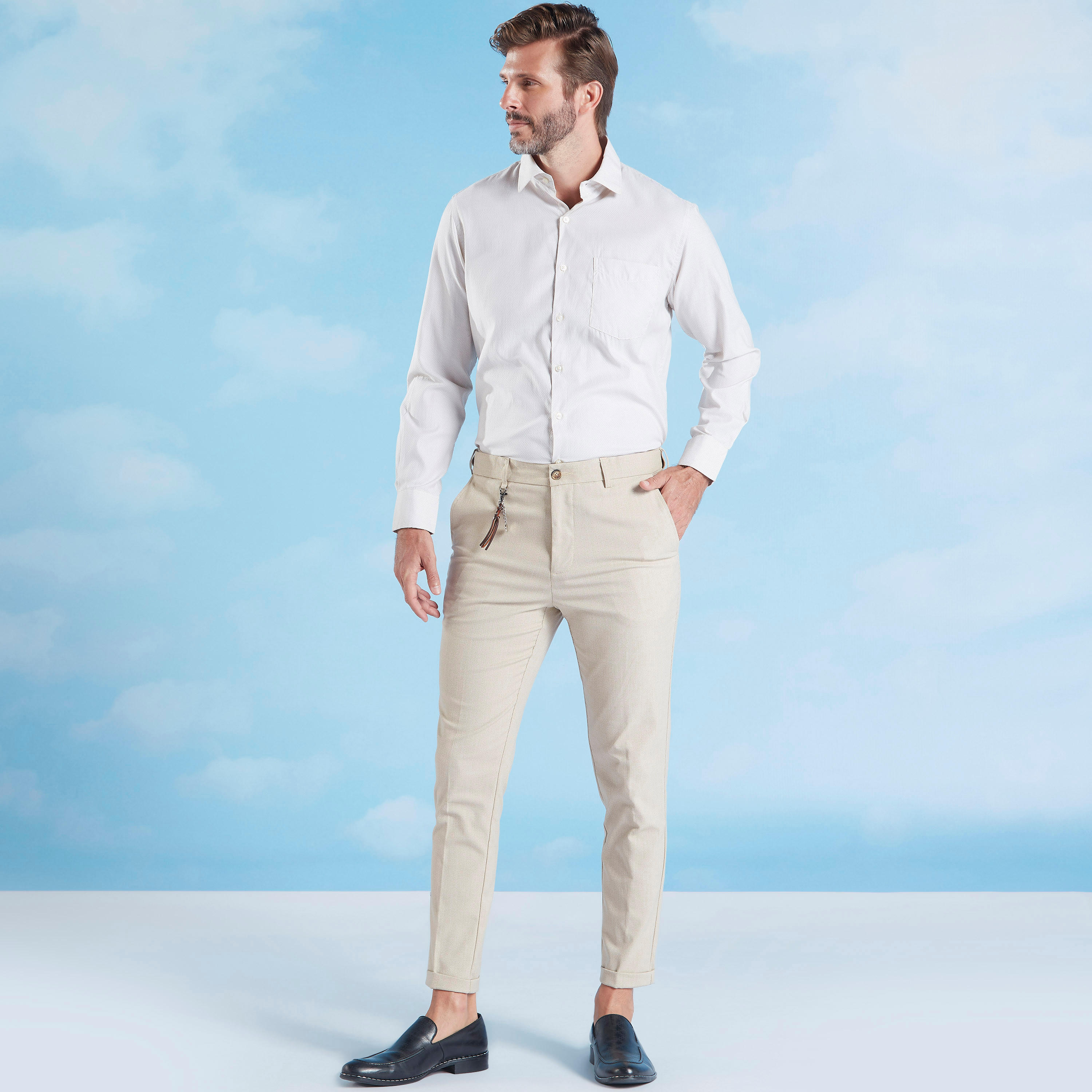 قميص سهل الكي بارز الملمس بأكمام طويلة وياقة واسعة-men-clothing-shirts-image-2
