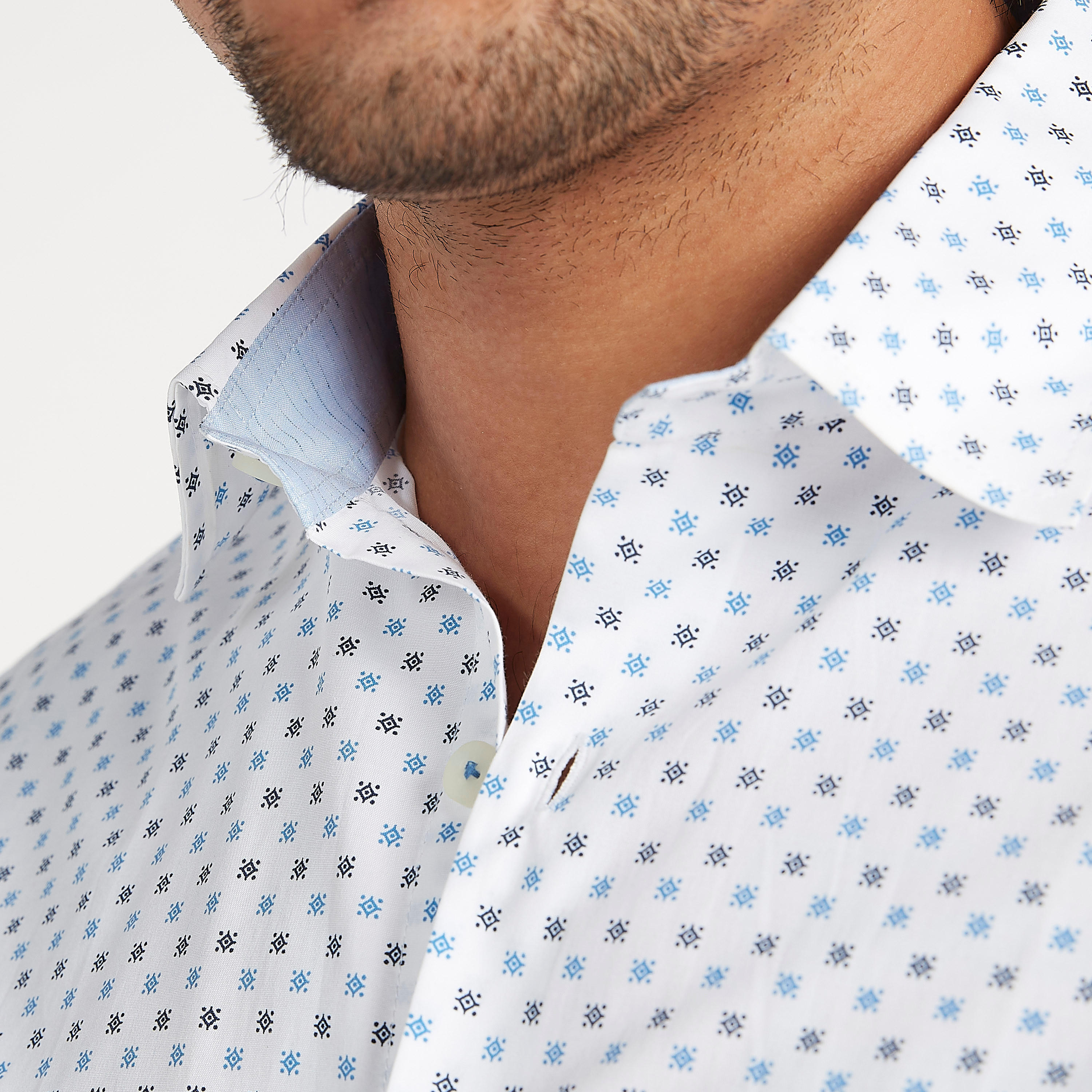 Printed Formal Shirt with Short Sleeves and Button Closure-men-clothing-shirts-image-3
