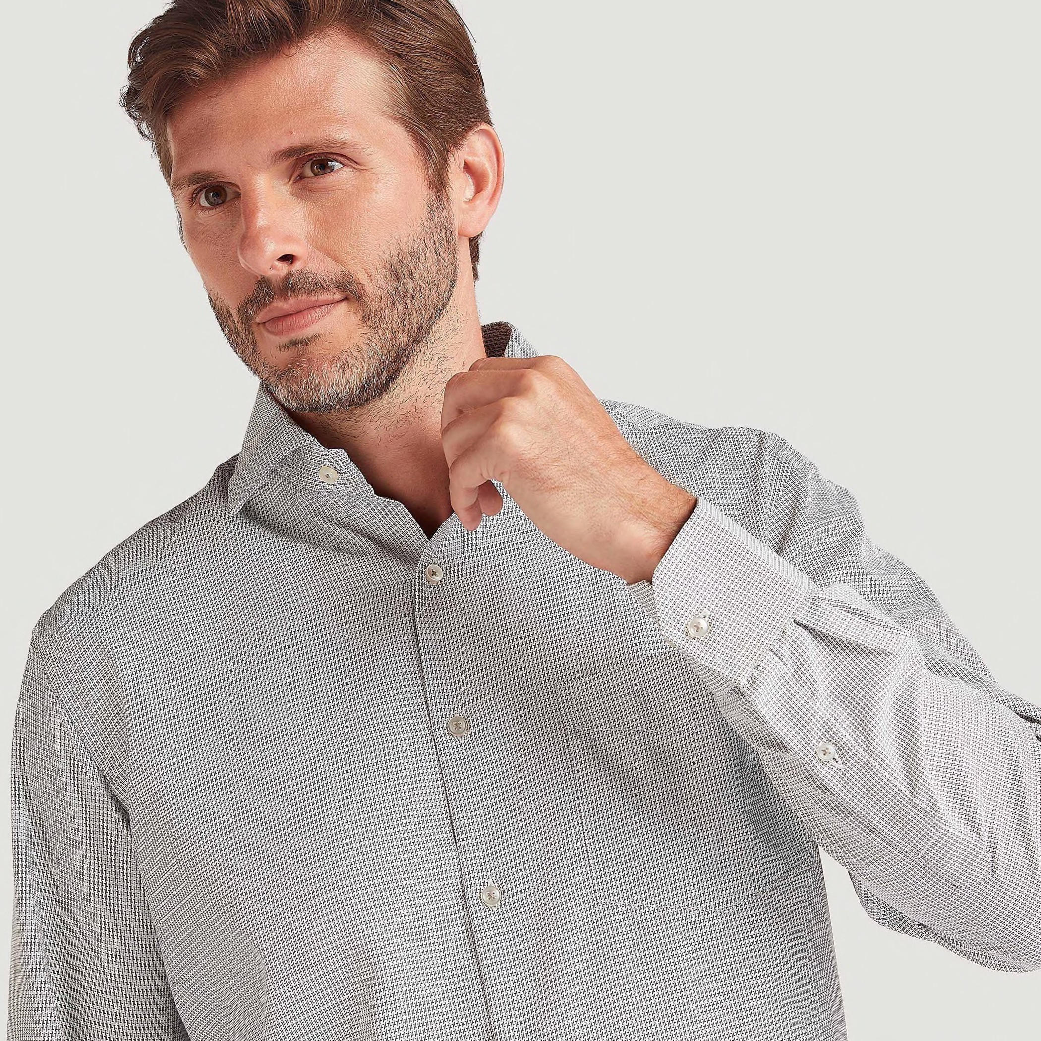 قميص بزر سفلي وطبعات وأكمام طويلة وجيب على الصّدر-men-clothing-shirts-image-3