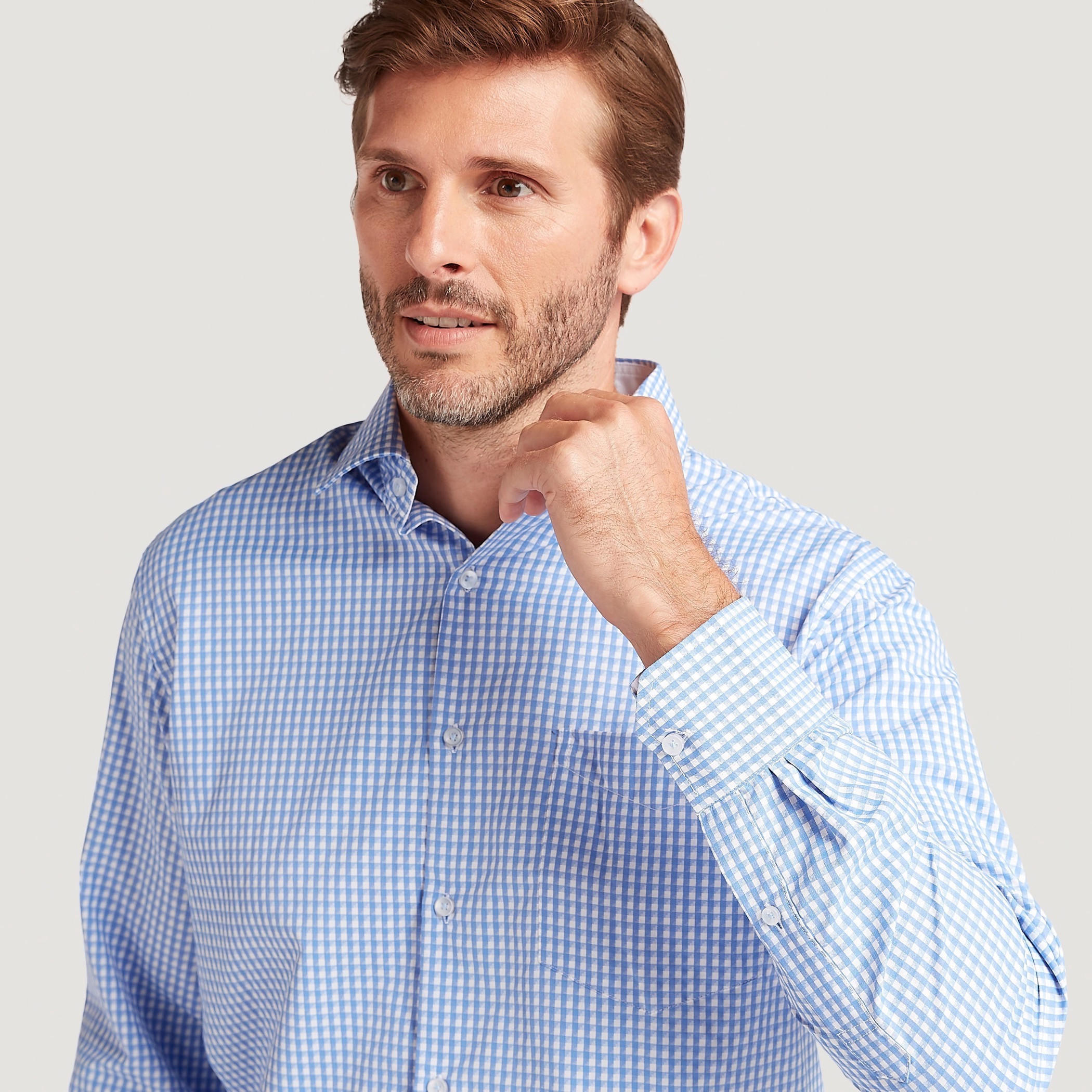 قميص كاروهات بياقة بأزرار وأكمام طويلة-men-clothing-shirts-image-3