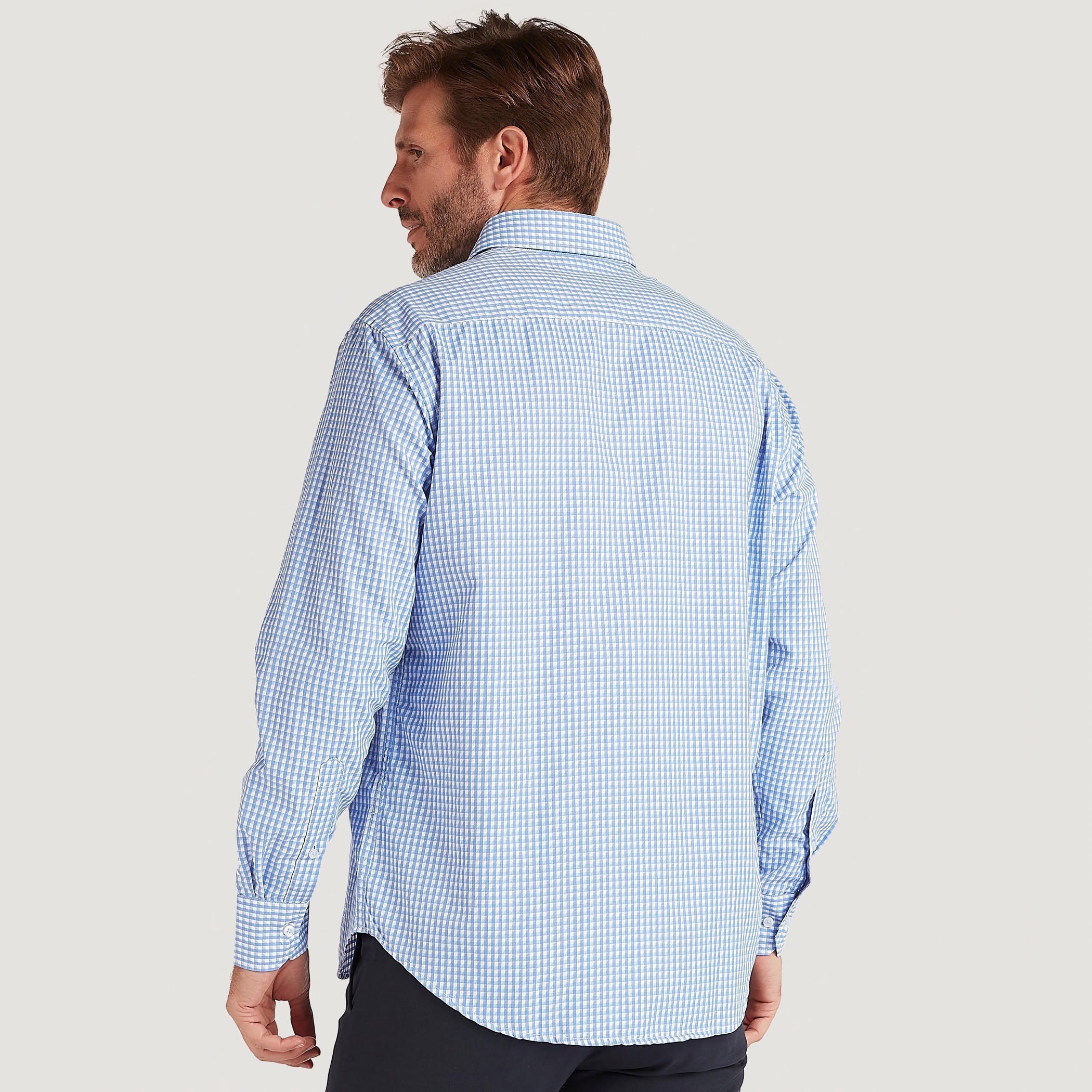 قميص كاروهات بياقة بأزرار وأكمام طويلة-men-clothing-shirts-image-2