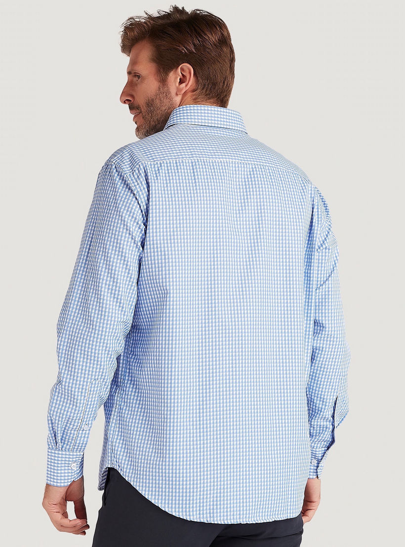 قميص كاروهات بياقة بأزرار وأكمام طويلة-men-clothing-shirts-image-2