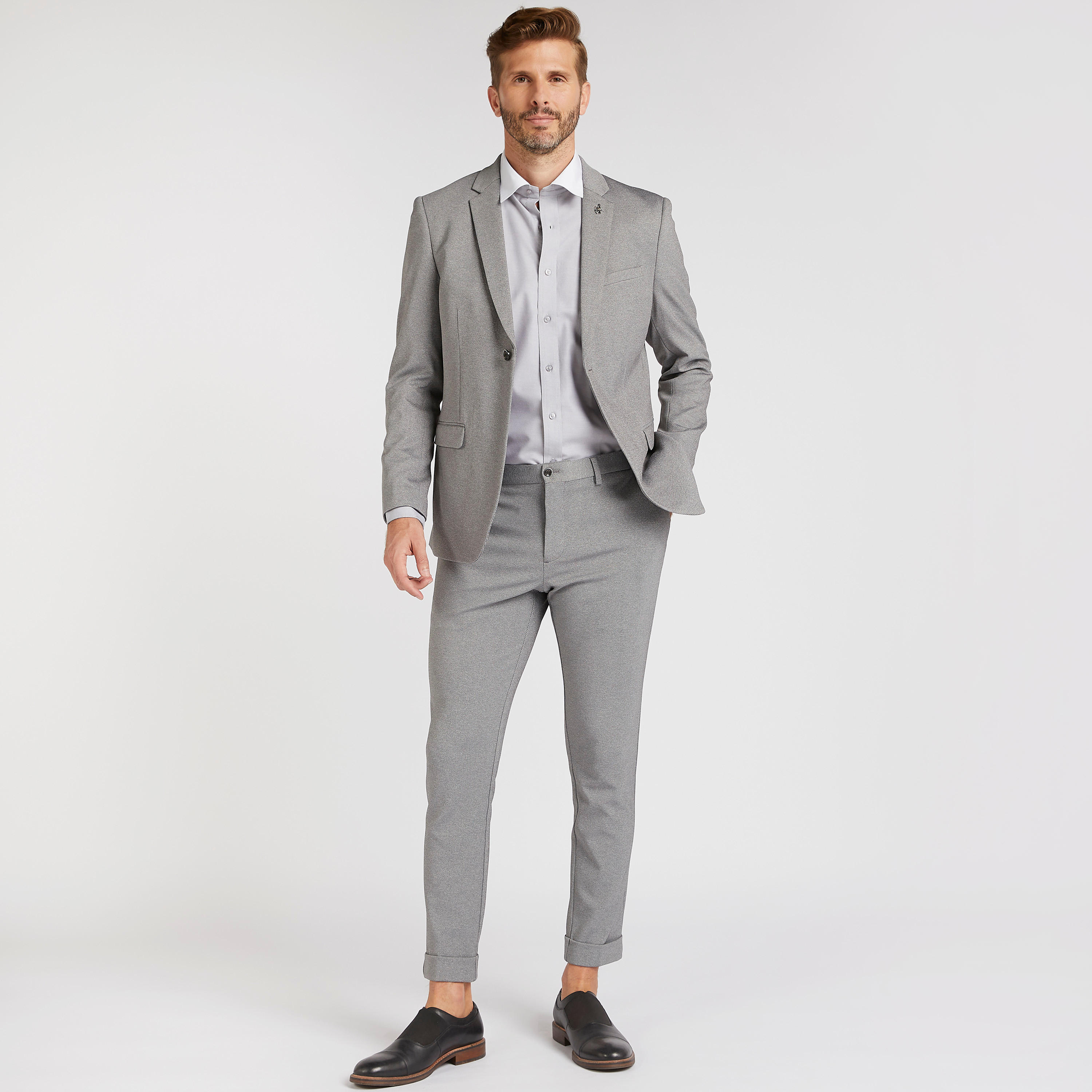 قميص أكسفورد بارز الملمس بأكمام طويلة وجيب على الصّدر-men-clothing-shirts-image-2