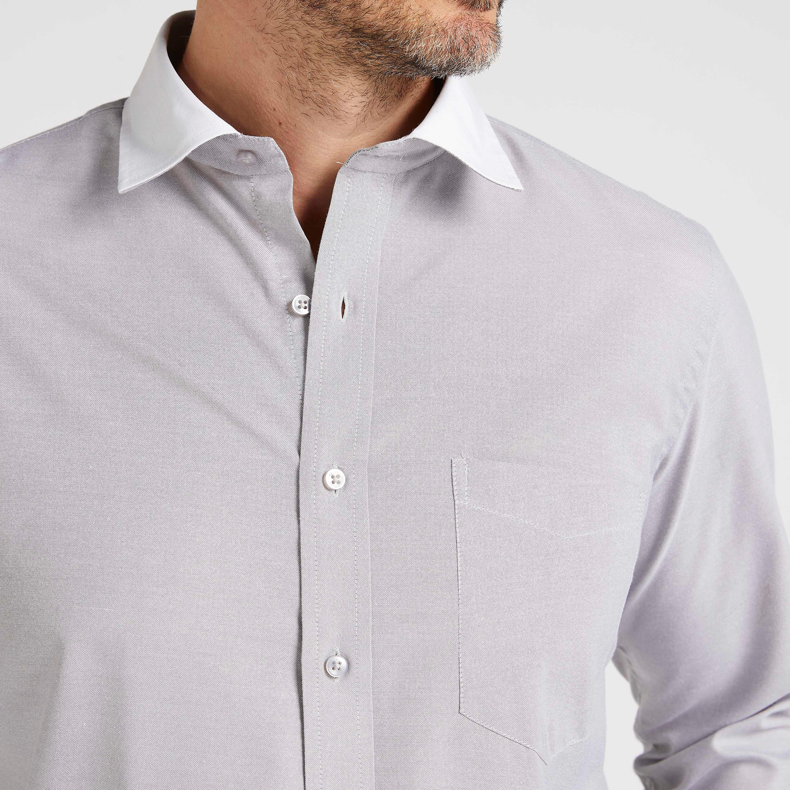 قميص أكسفورد بارز الملمس بأكمام طويلة وجيب على الصّدر-men-clothing-shirts-image-3