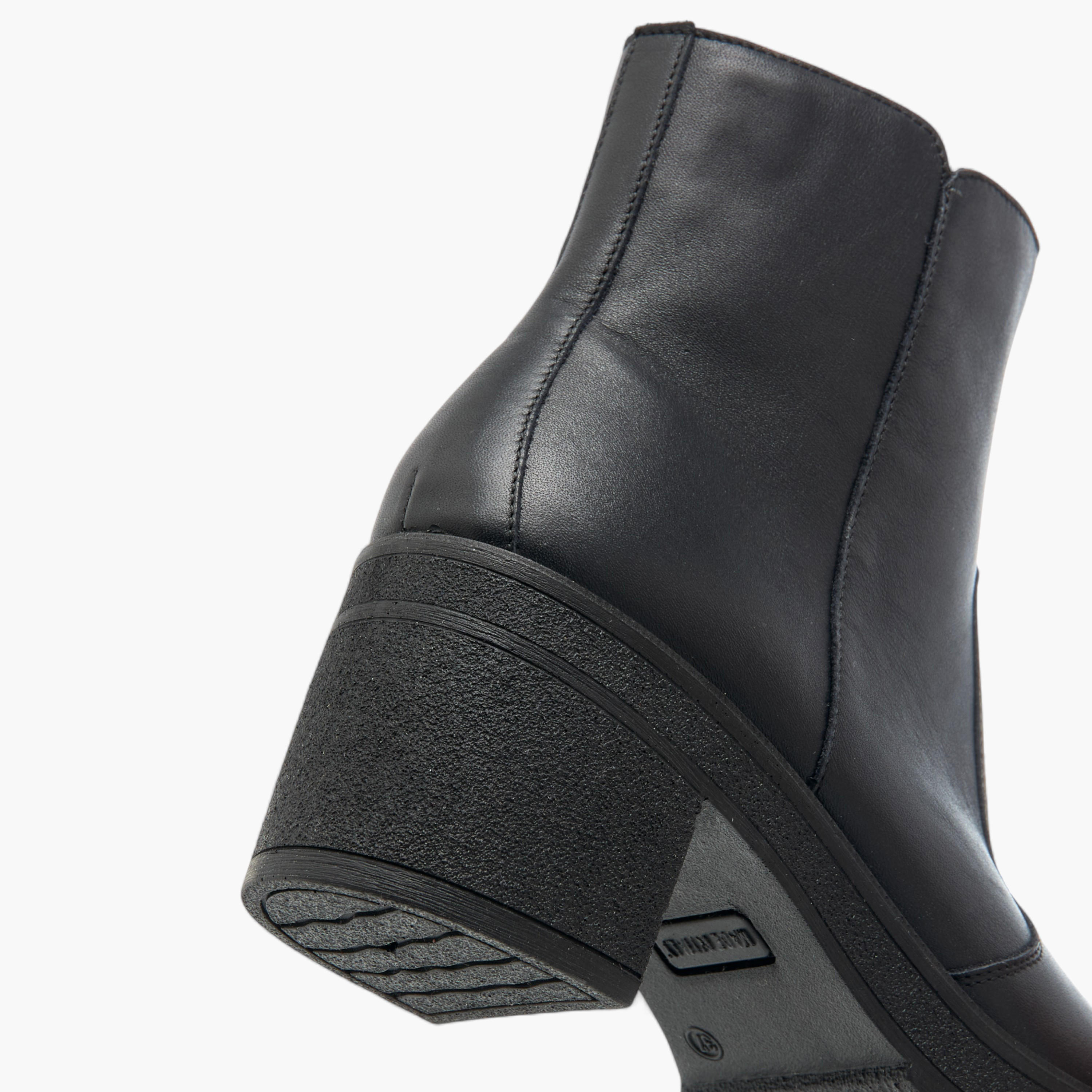 بوت سادة بطول الكاحل وبسحاب إغلاق وكعب سميك للنساء من سيليست-women-shoes-boots-image-5